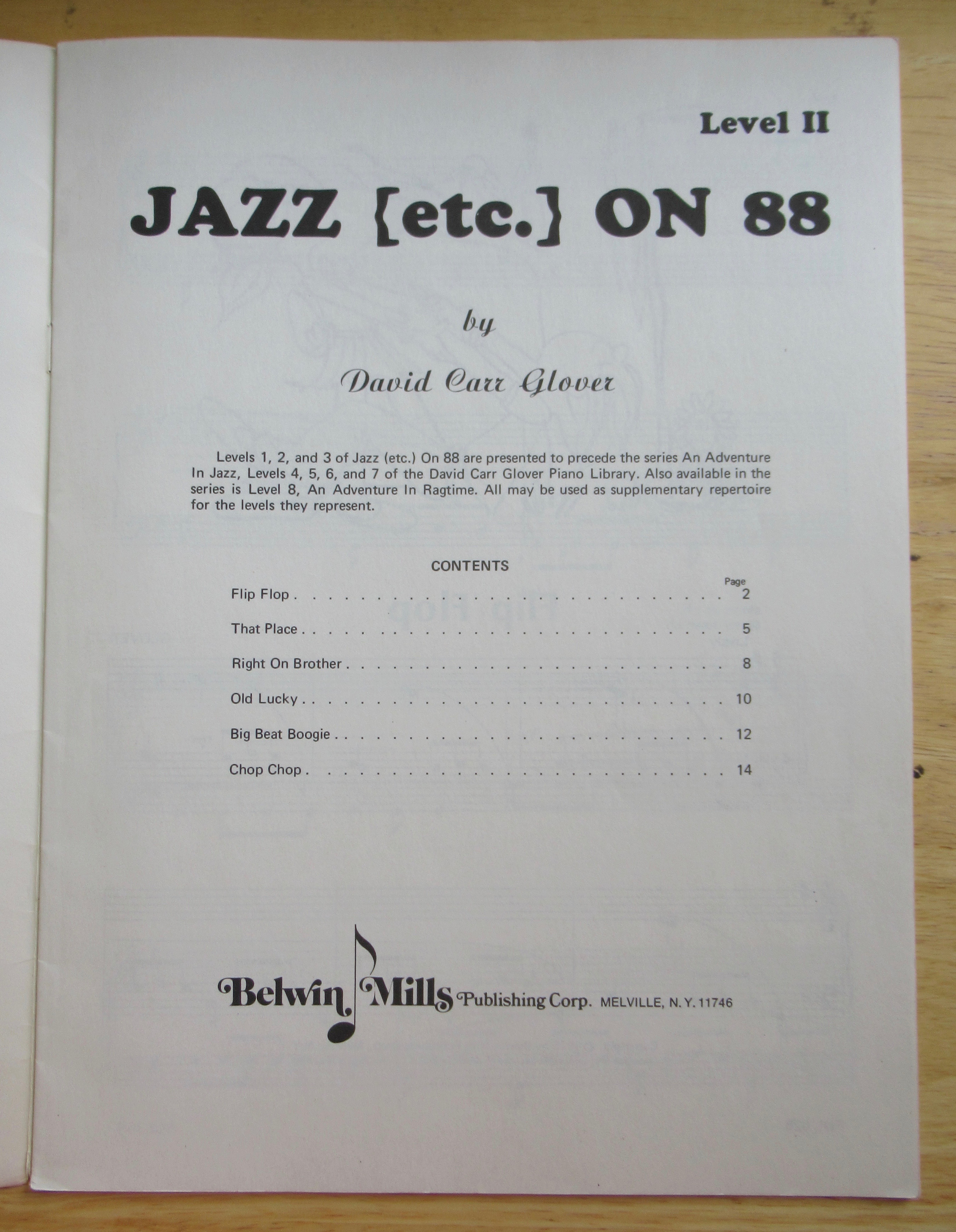 1975 Jazz Etc On 88 Sheet Music Booklet