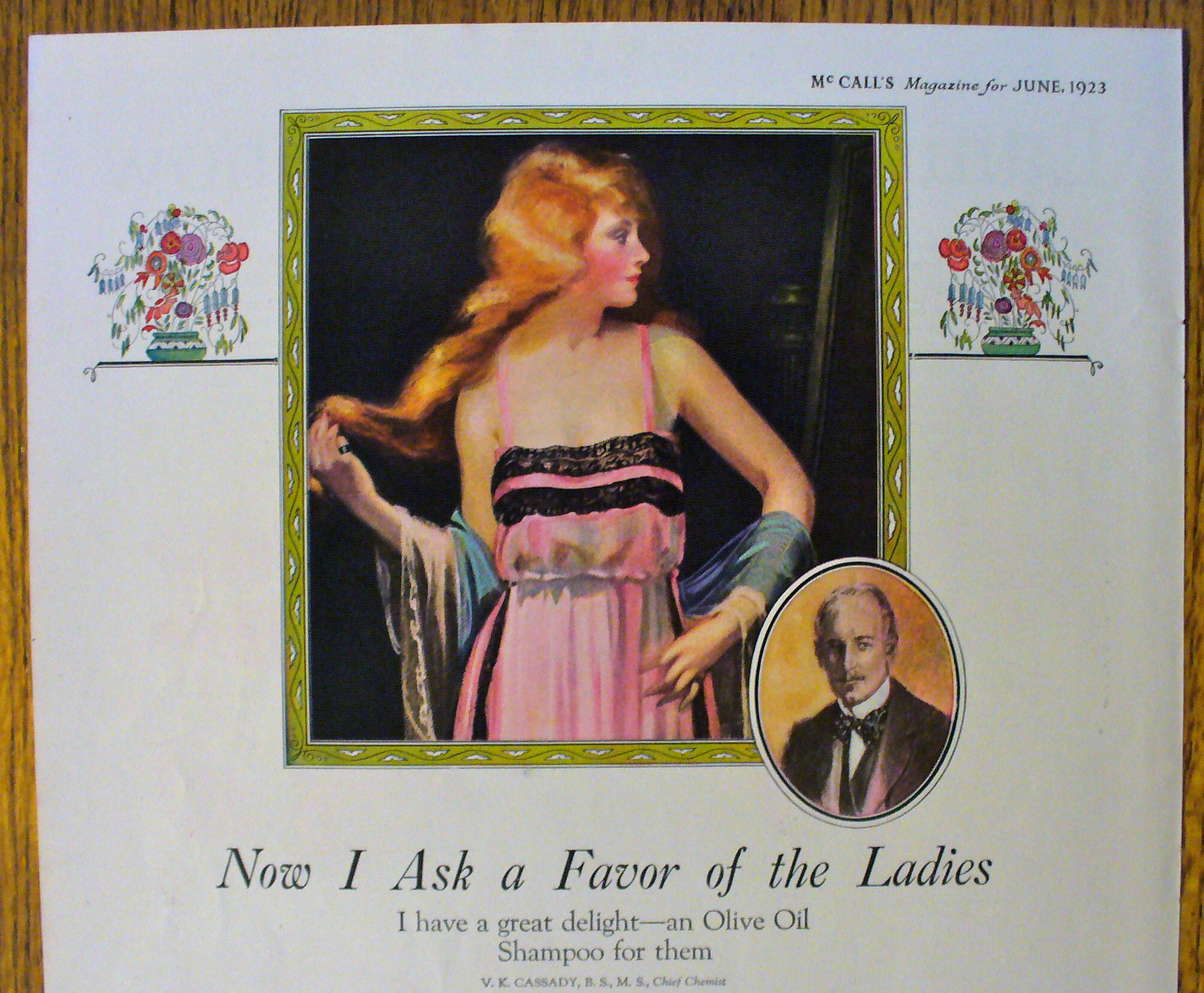 1923 Palmolive Shampoo with Lovely Woman with Long Hair