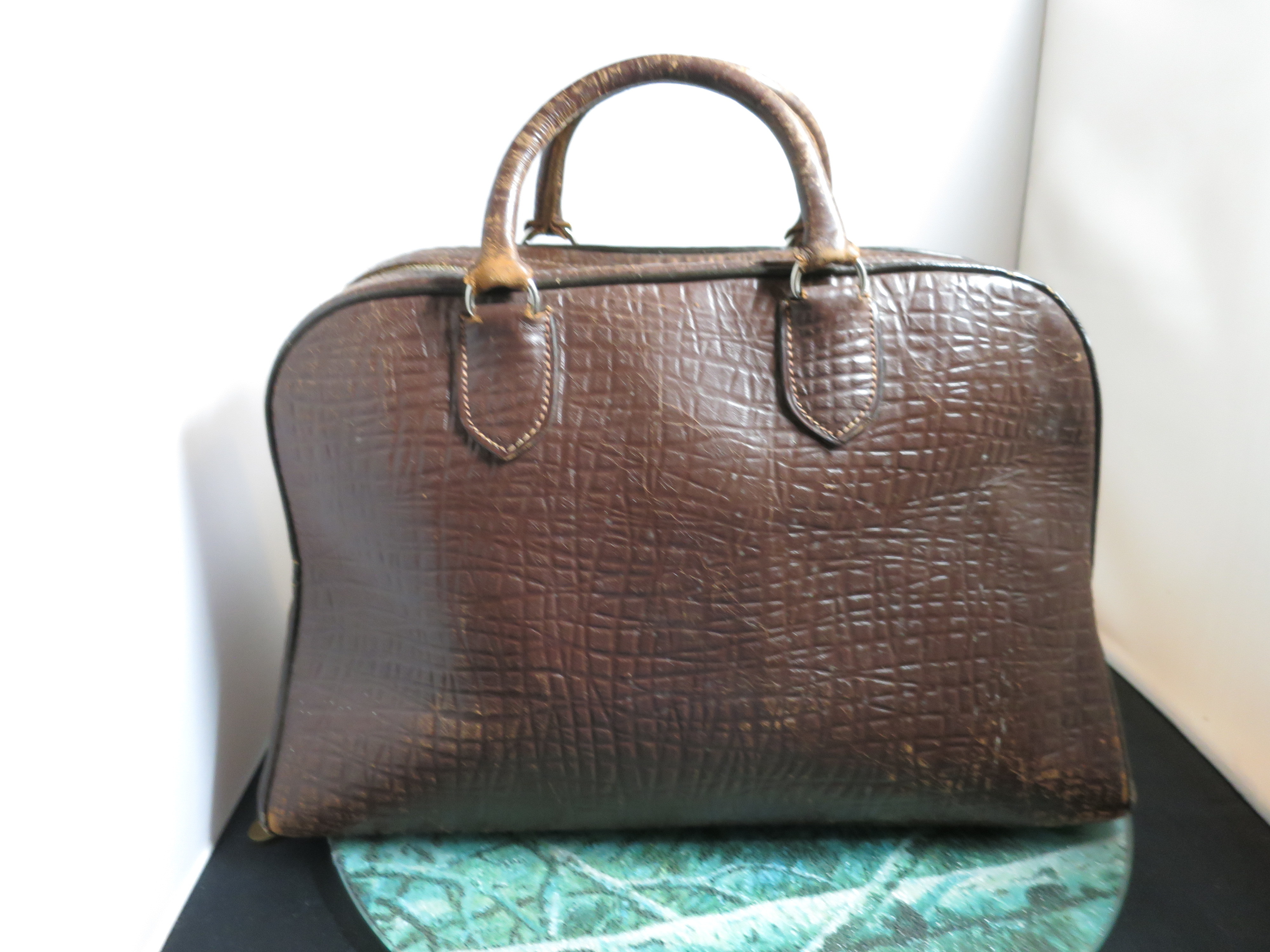 Vintage JE Fournier Montreal Crocodile Doctor Bag Satchel Handbag