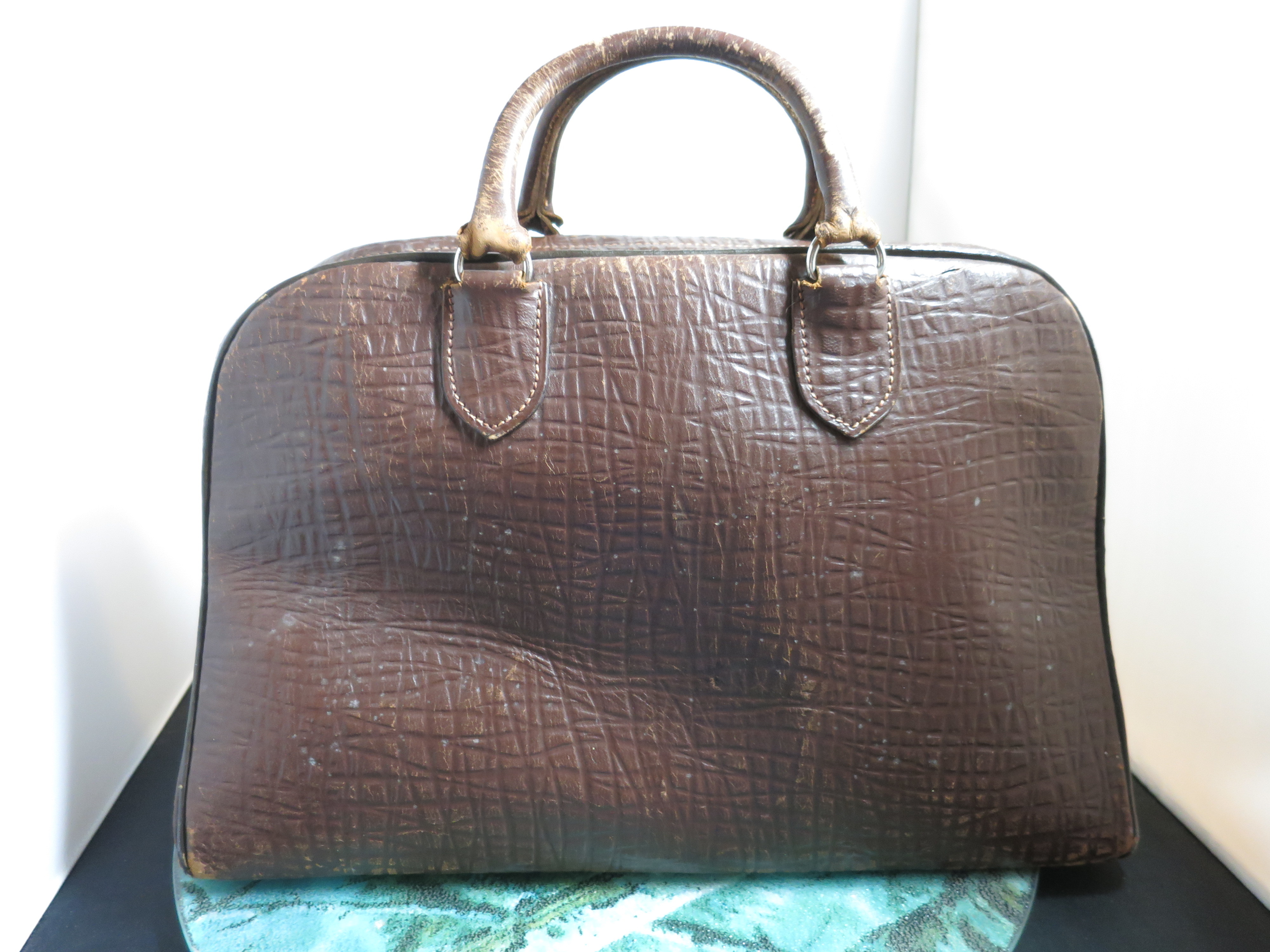 Vintage JE Fournier Montreal Crocodile Doctor Bag Satchel Handbag