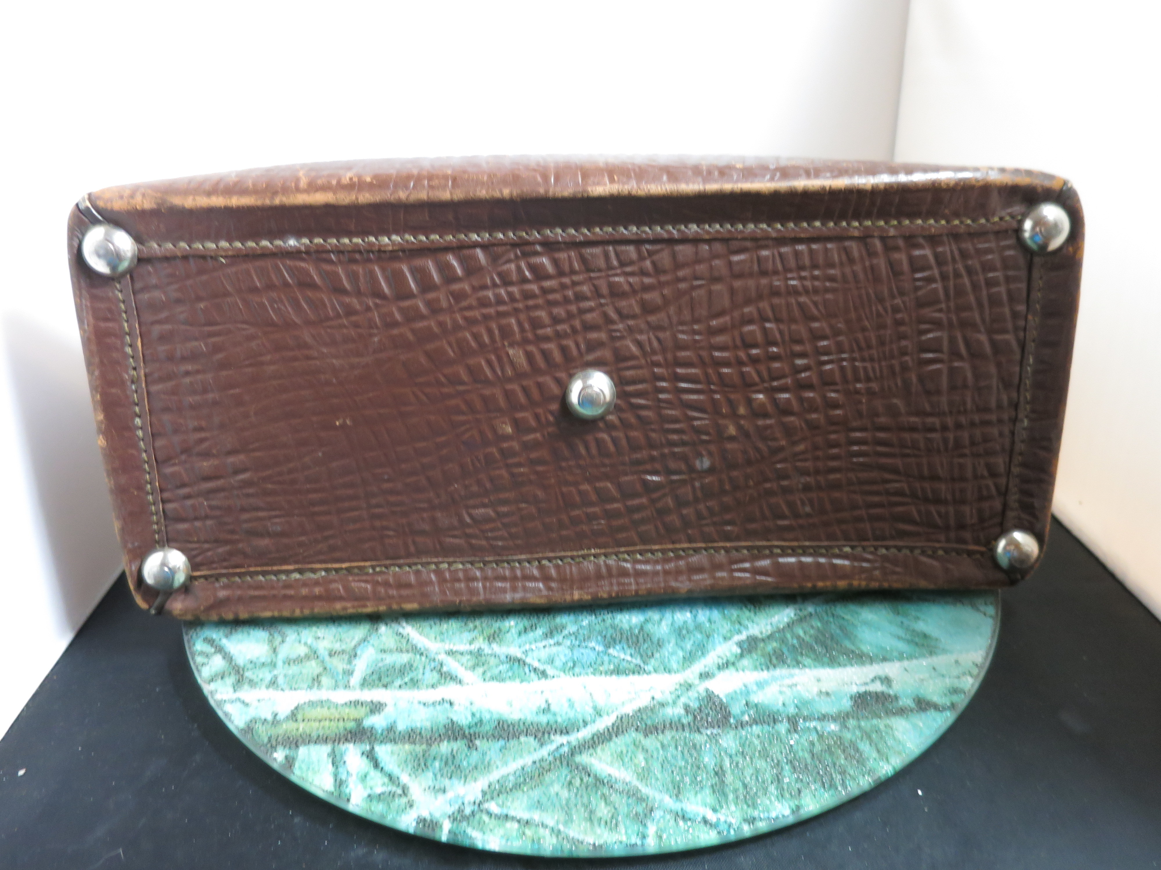 Vintage JE Fournier Montreal Crocodile Doctor Bag Satchel Handbag