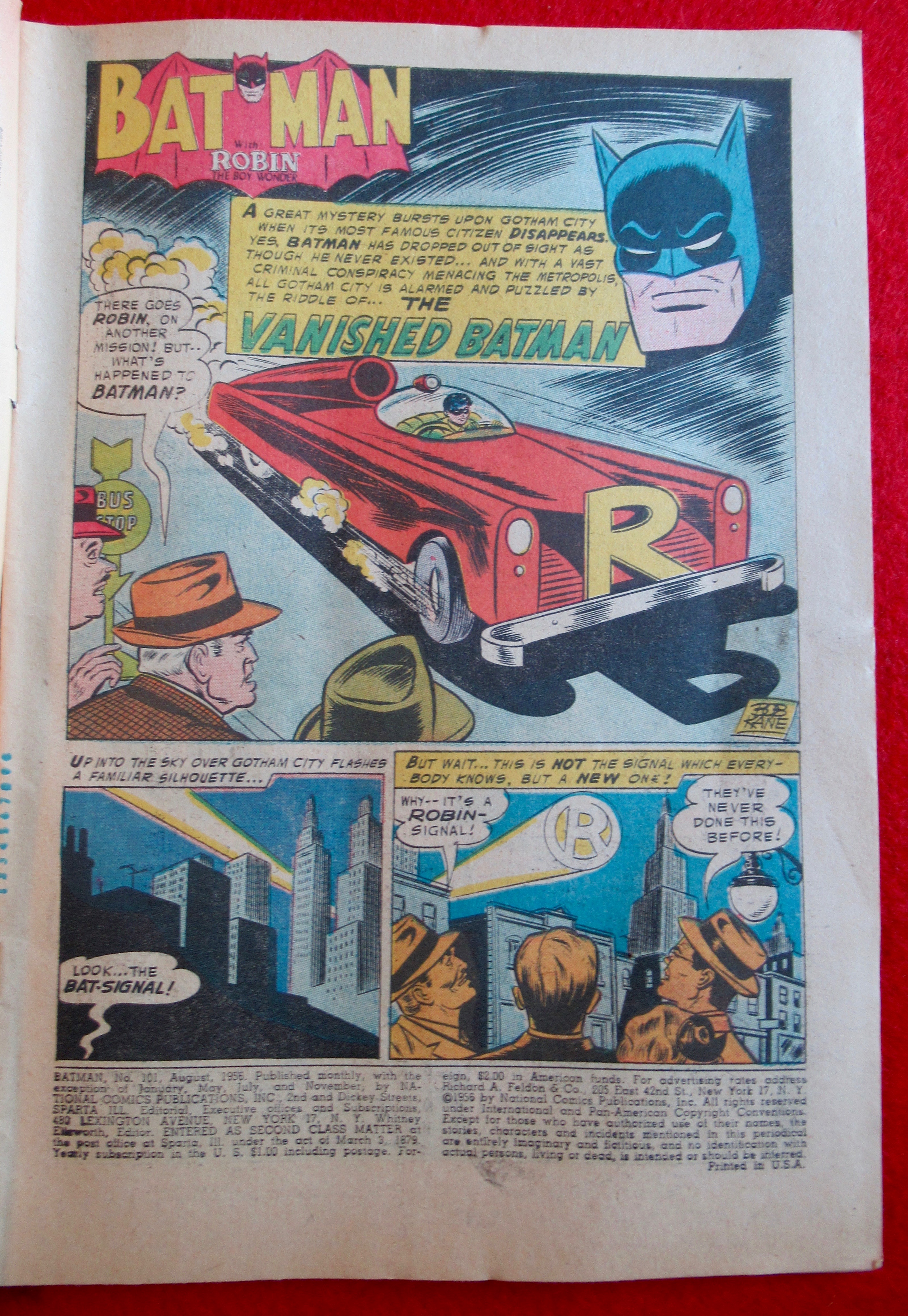 Batman Comics August 1956 The Great Bat Cape Hunt