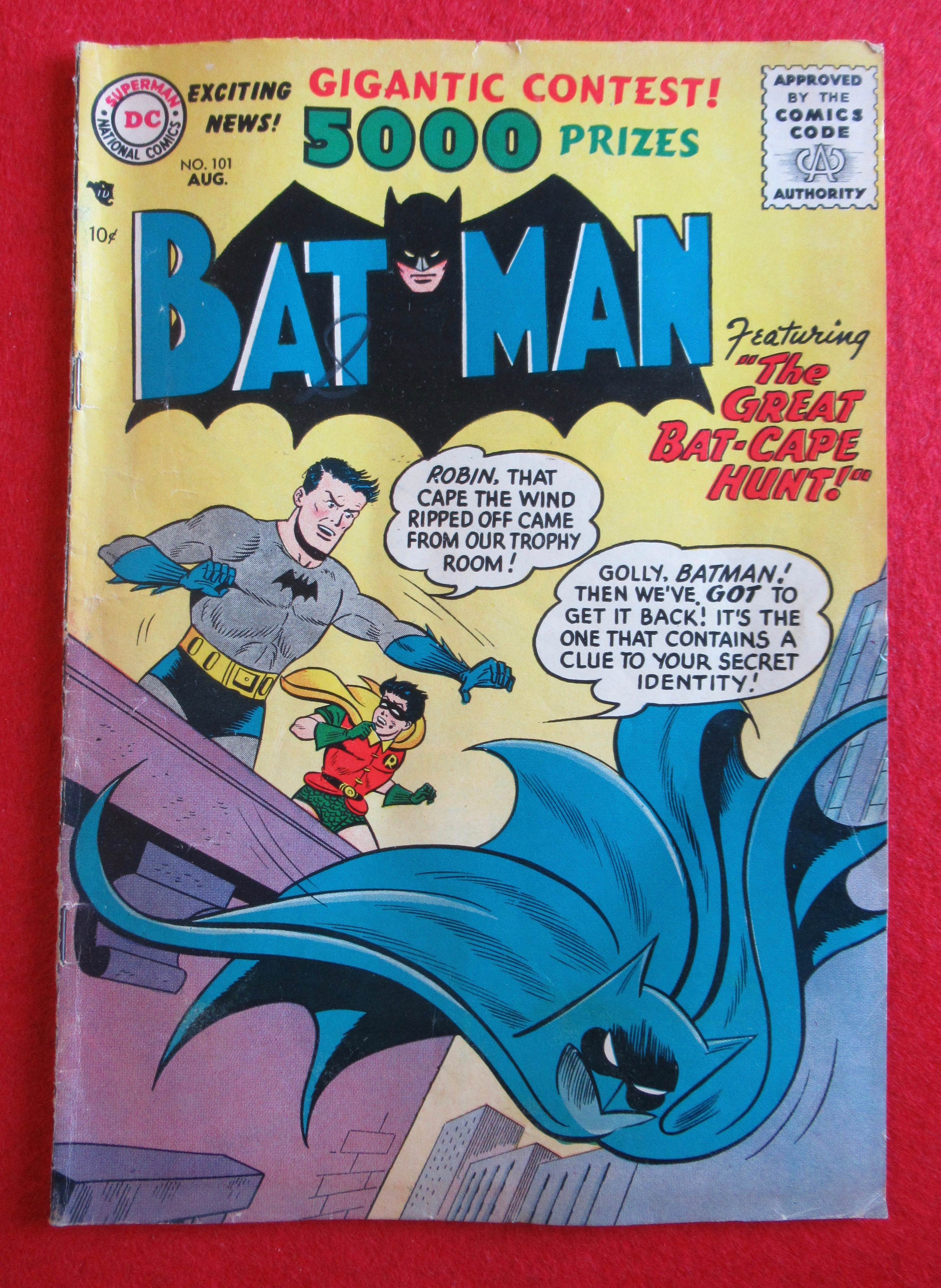 Batman Comics August 1956 The Great Bat Cape Hunt