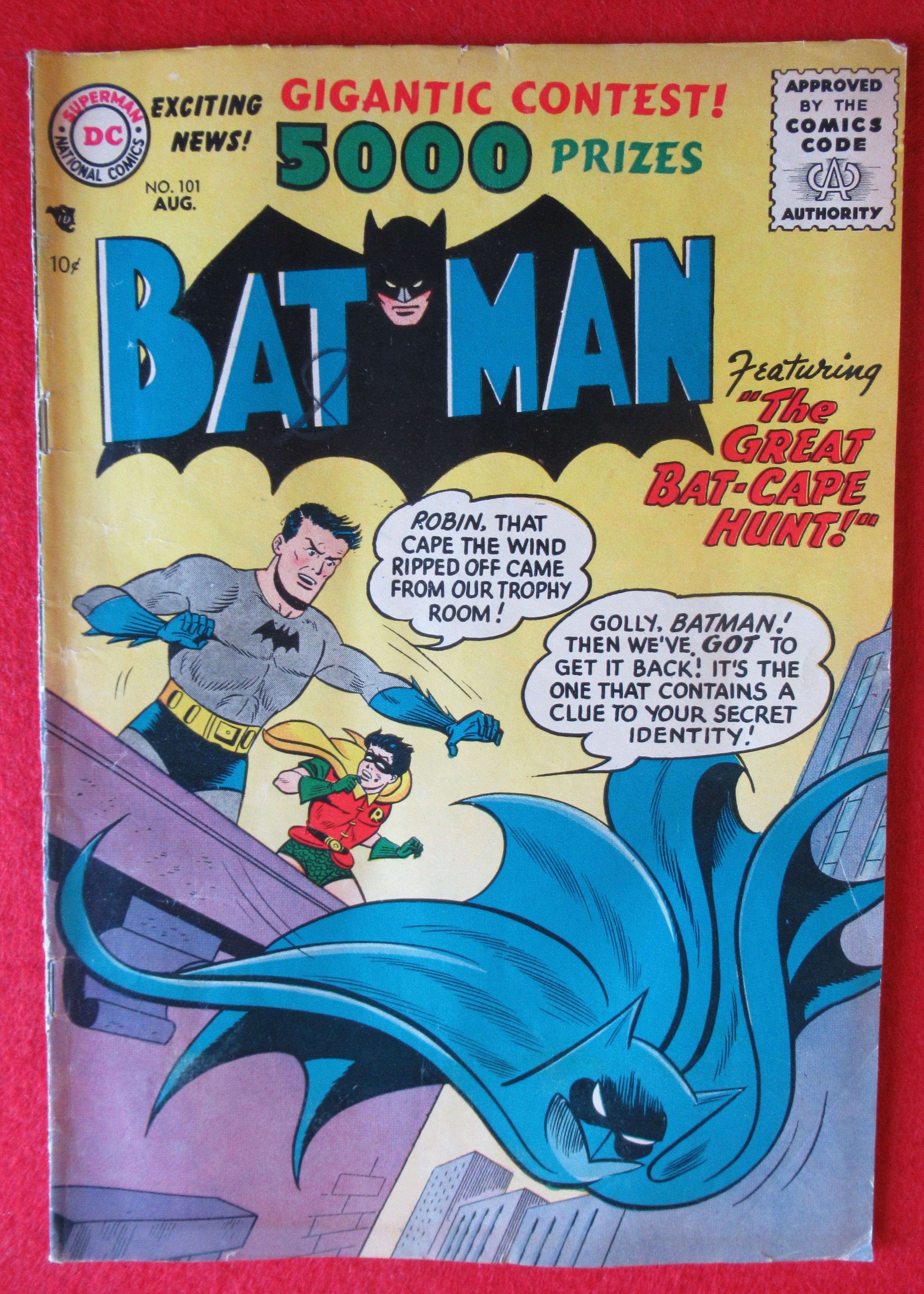 Batman Comics August 1956 The Great Bat Cape Hunt