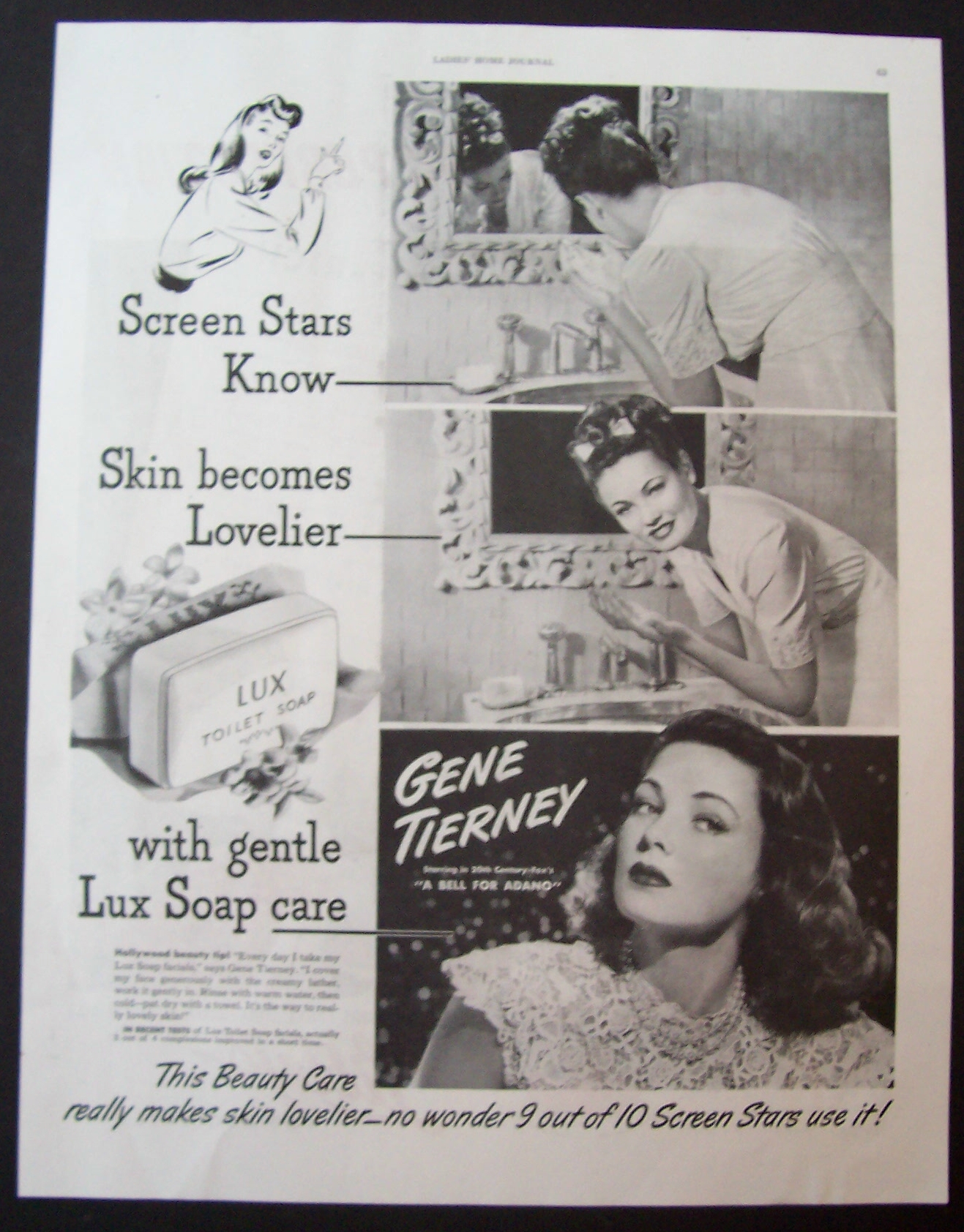 1945  Lux  Soap  with  Gene  Tierney