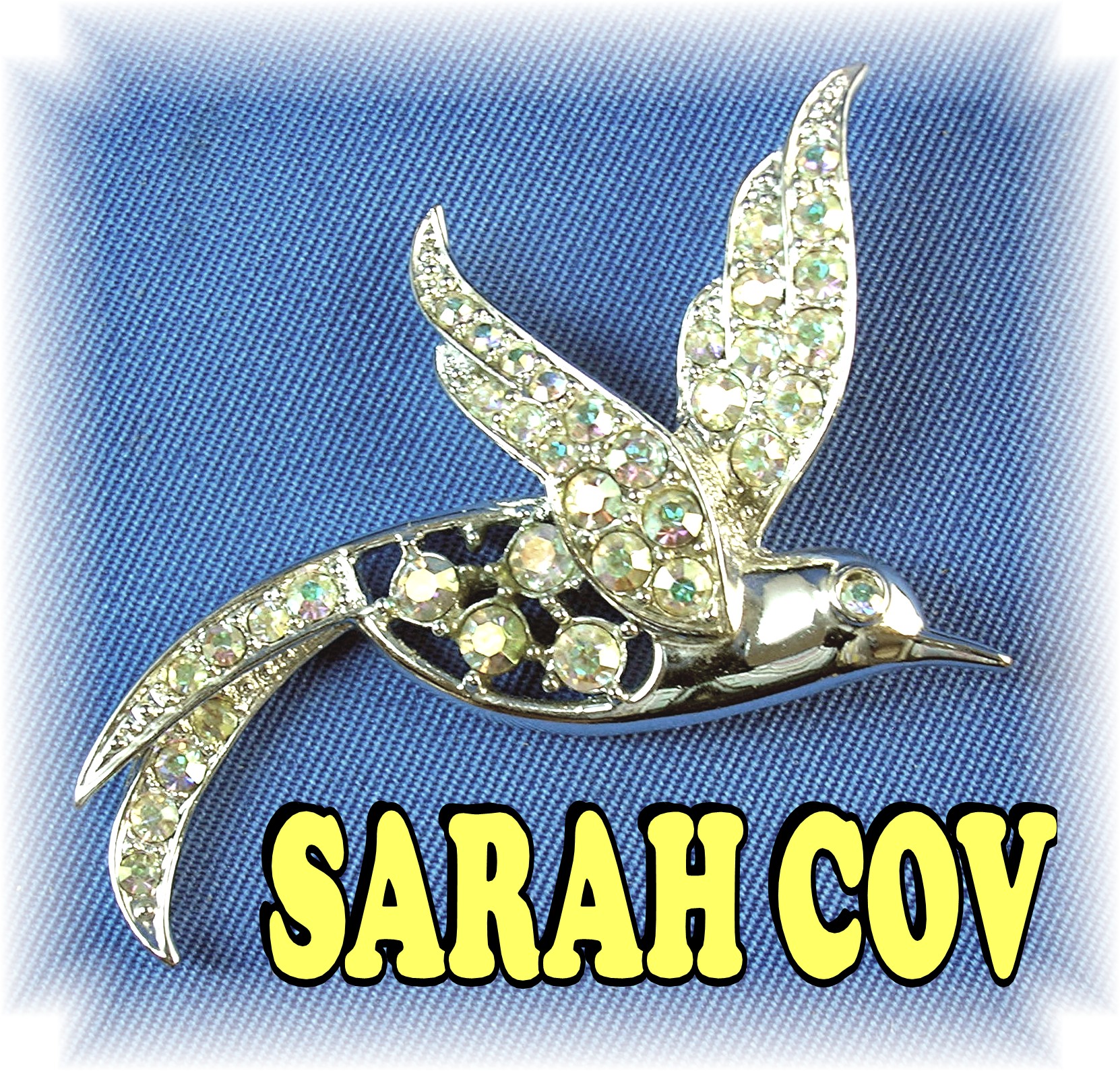 SARAH COVENTRY Borealis Rhinestones Bird Brooch