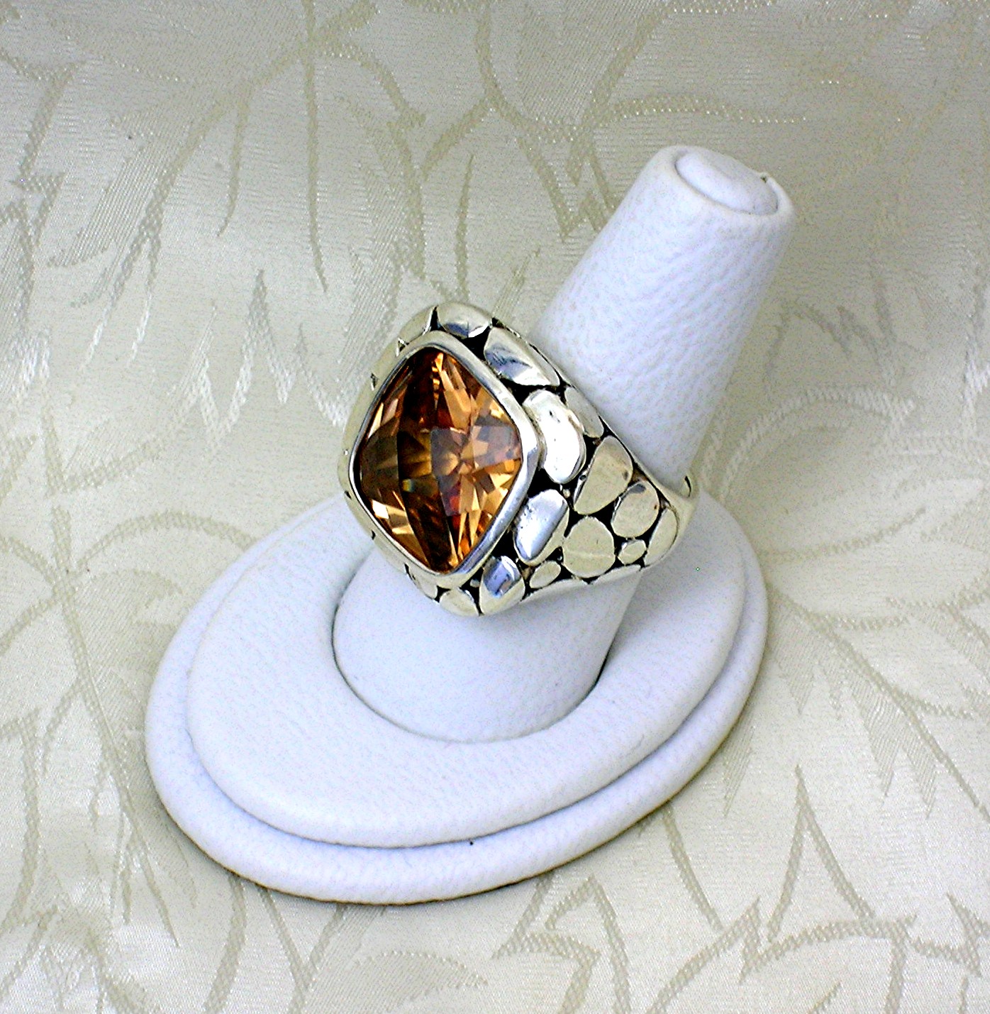 Citrine and Sterling Silver Designer Ring