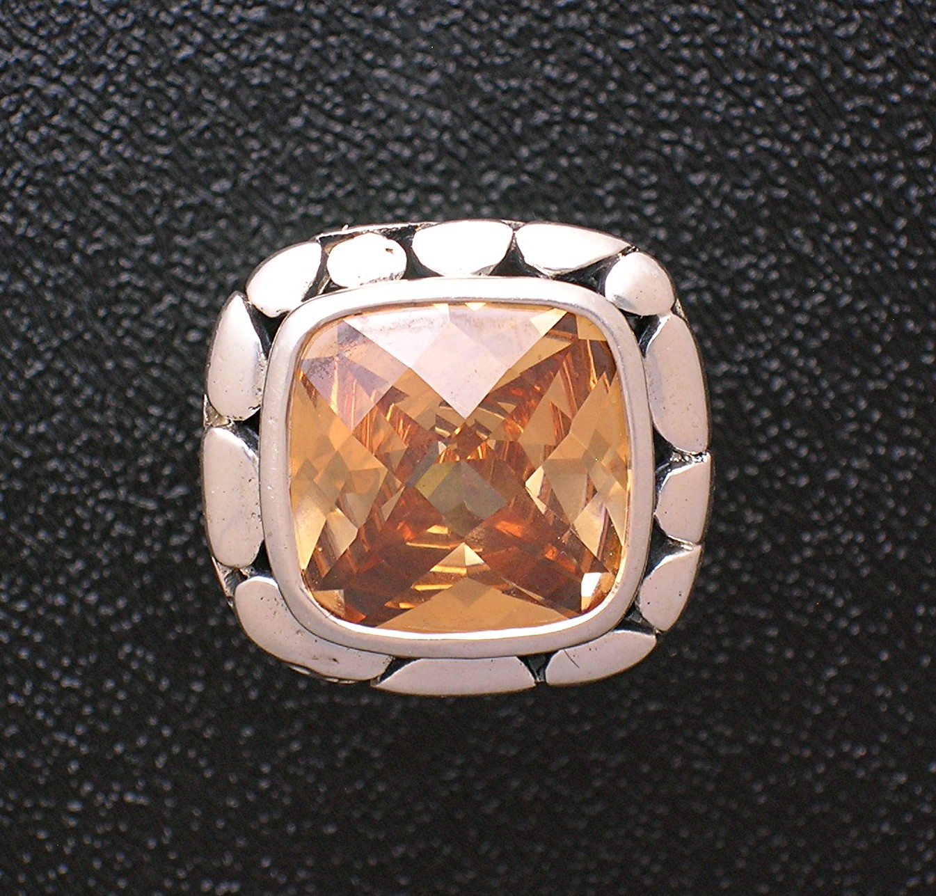Citrine and Sterling Silver Designer Ring