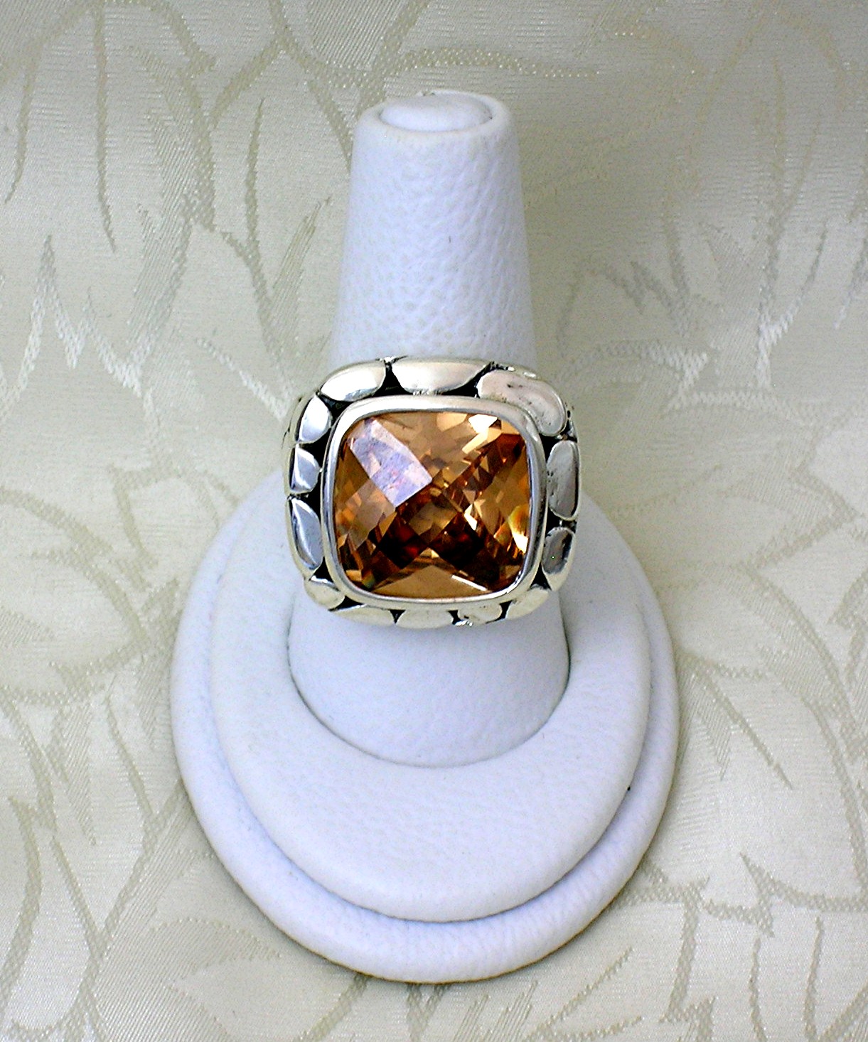 Citrine and Sterling Silver Designer Ring
