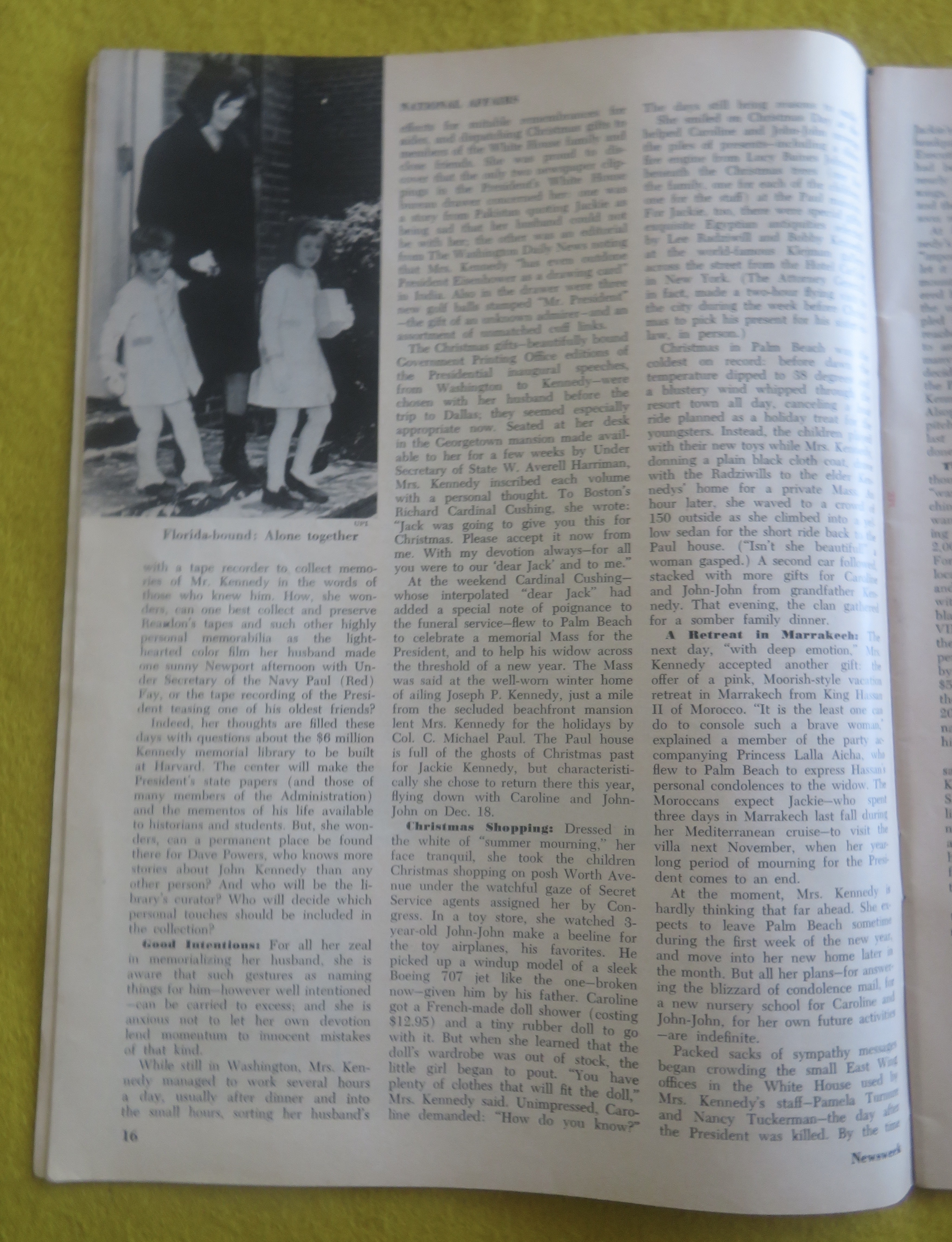 Newsweek Magazine January 6, 1964 Jacqueline Kennedy