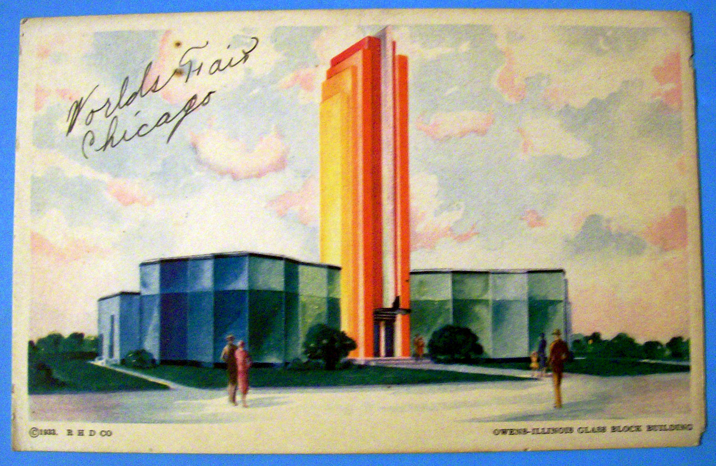 1933 Century of Progress, Owens Illinois Bldg Postcard