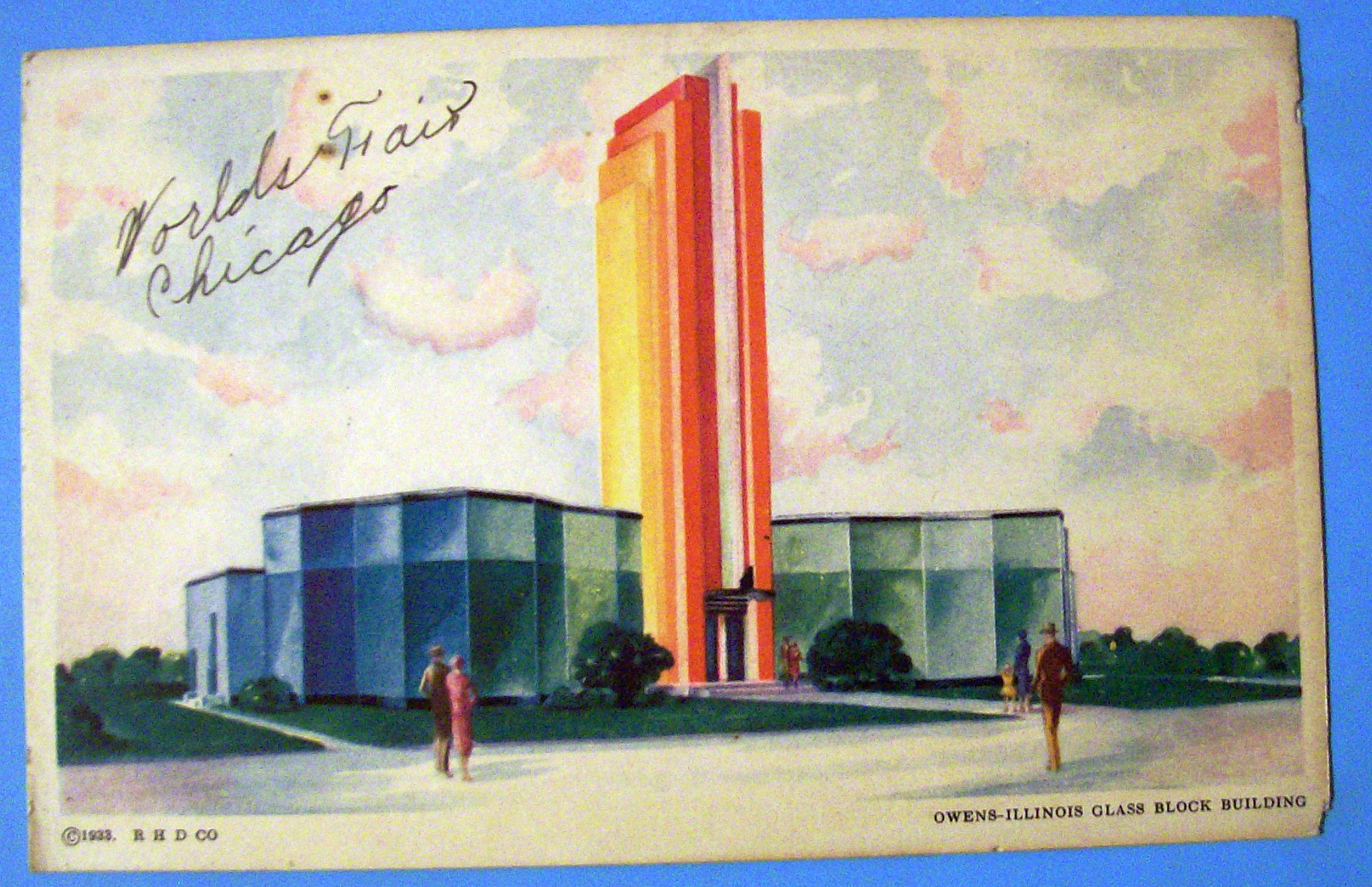 1933 Century of Progress, Owens Illinois Bldg Postcard