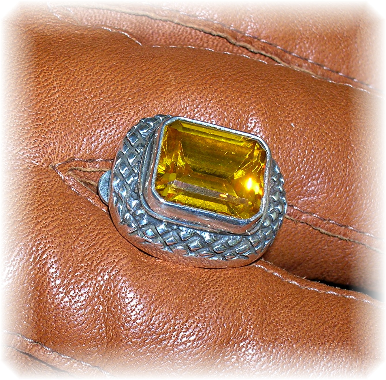 Earrings Sterling Silver Golden  Citrine Clip