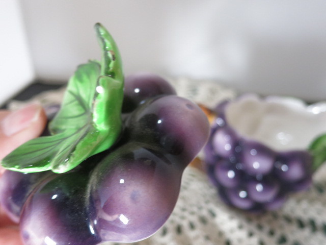 Lefton Grape Cluster Creamer and Sugar Bowl