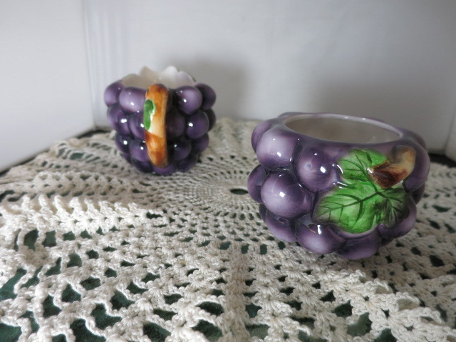Lefton Grape Cluster Creamer and Sugar Bowl