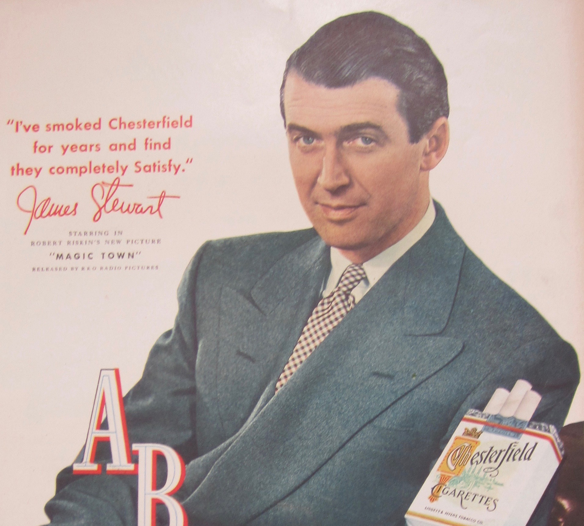 1947 Chesterfield Cigarettes with James Stewart