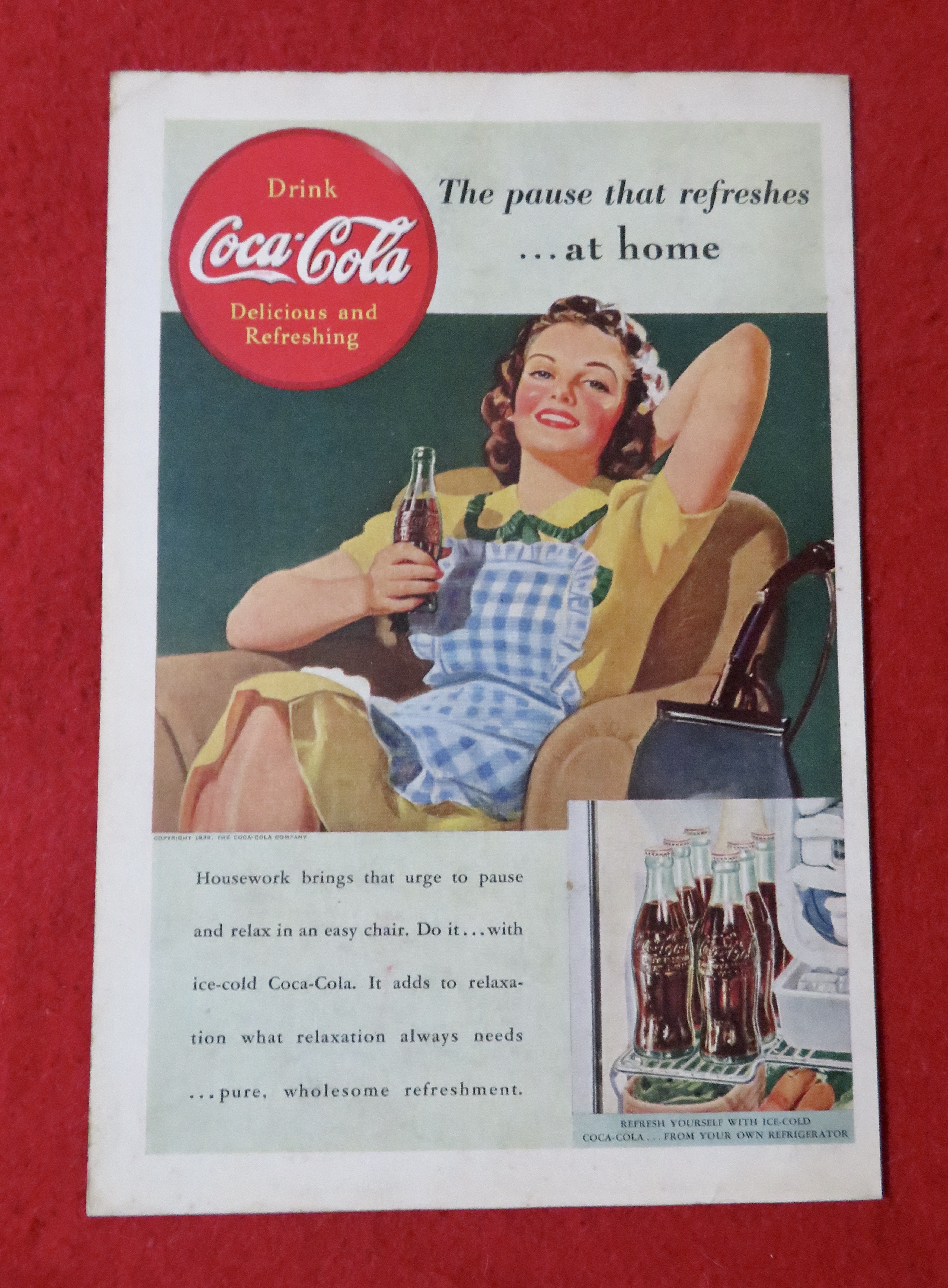 1939 Coca-Cola (Coke) with Woman Relaxing