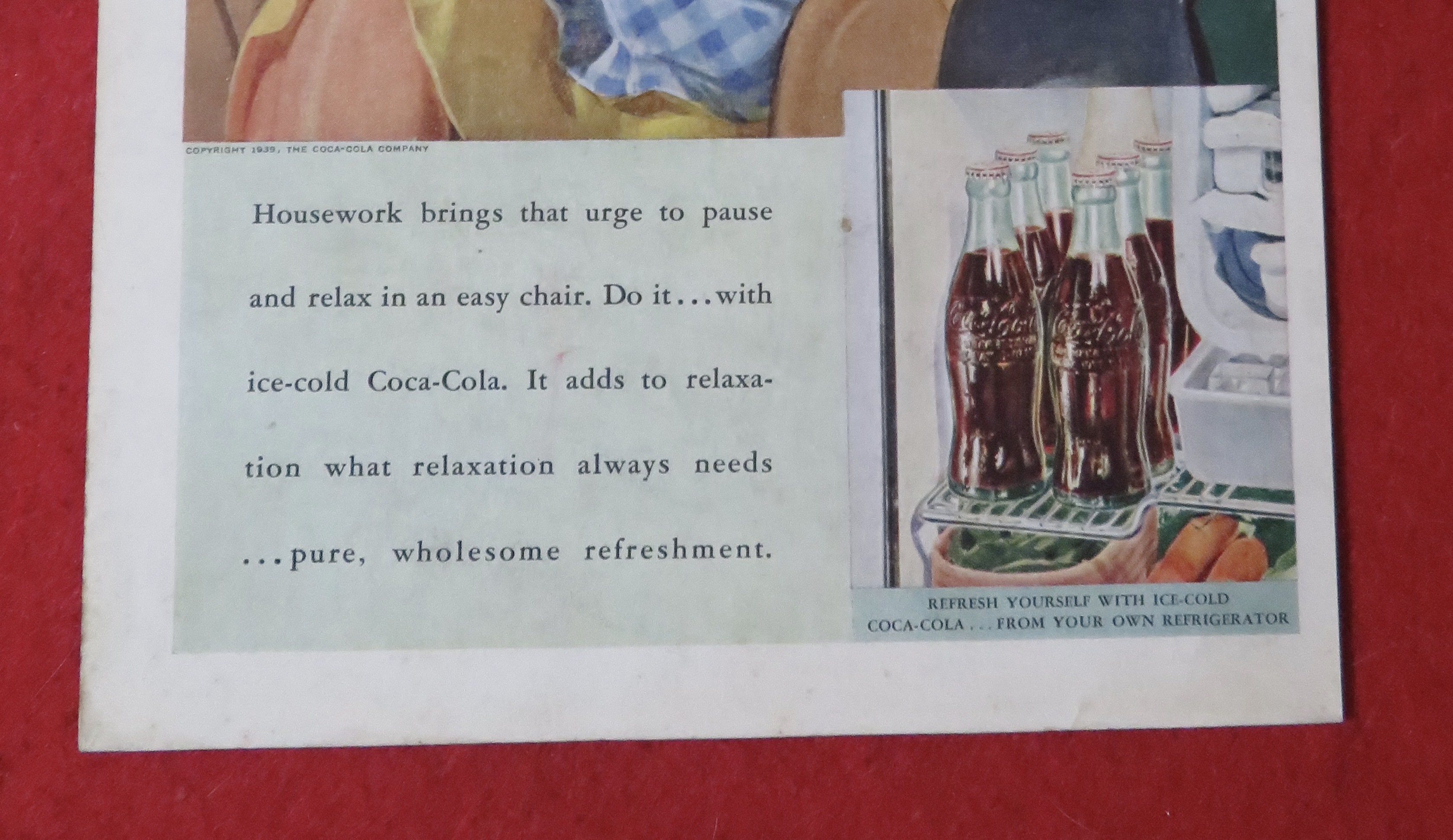 1939 Coca-Cola (Coke) with Woman Relaxing