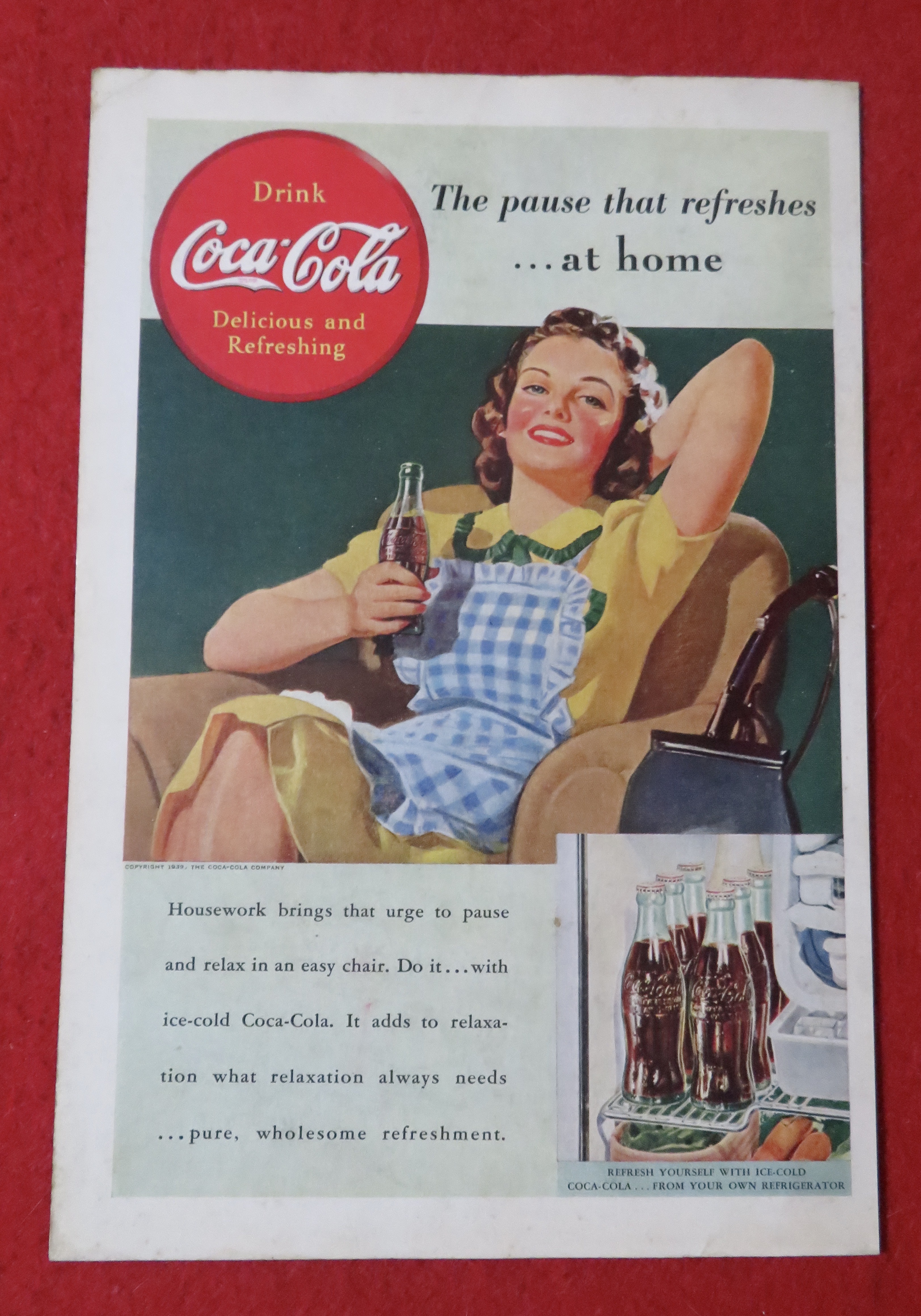 1939 Coca-Cola (Coke) with Woman Relaxing