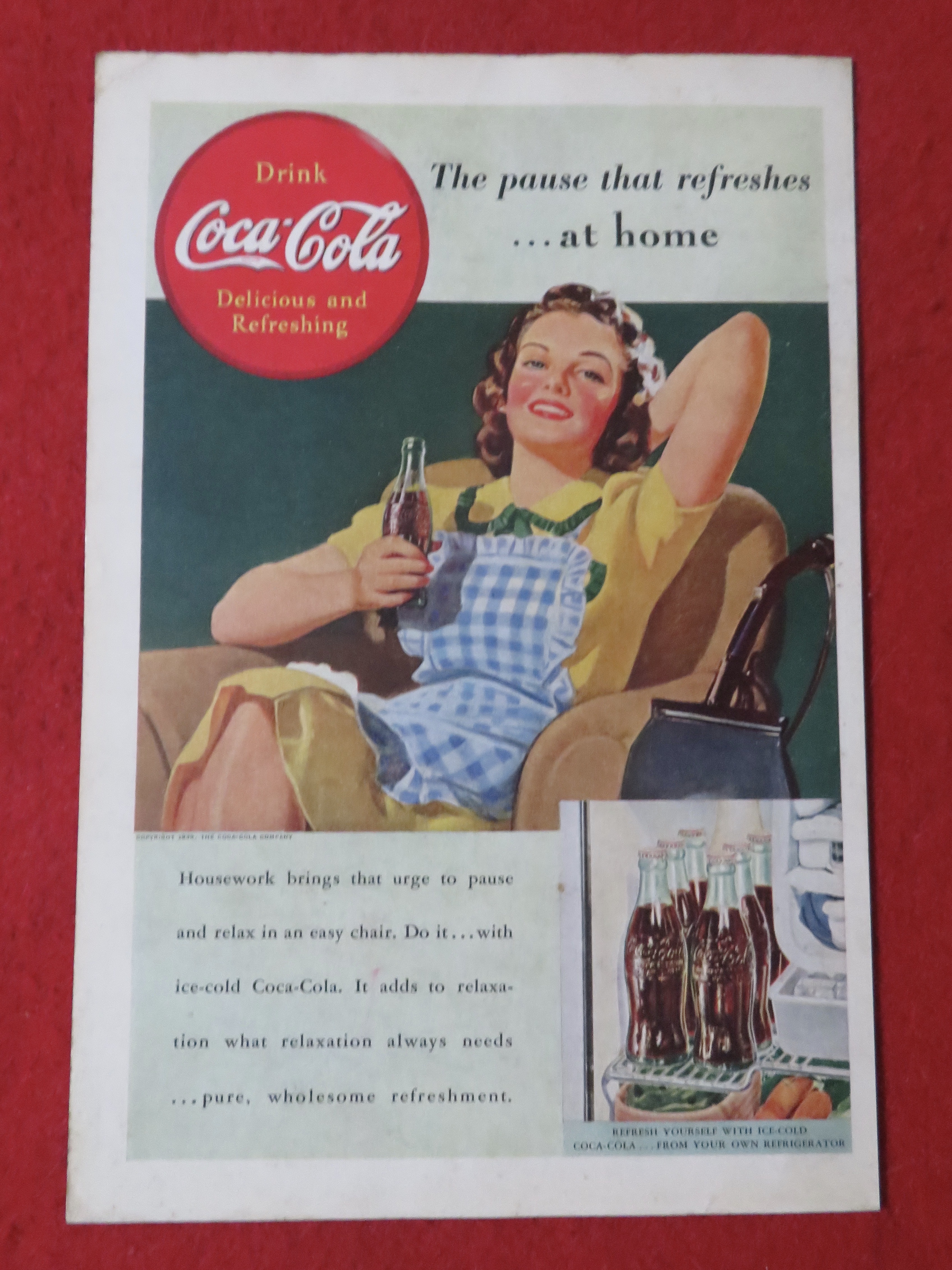 1939 Coca-Cola (Coke) with Woman Relaxing
