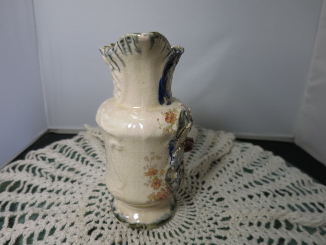 Majolica Creamer Pitcher Floral Barbotine Ware Germany
