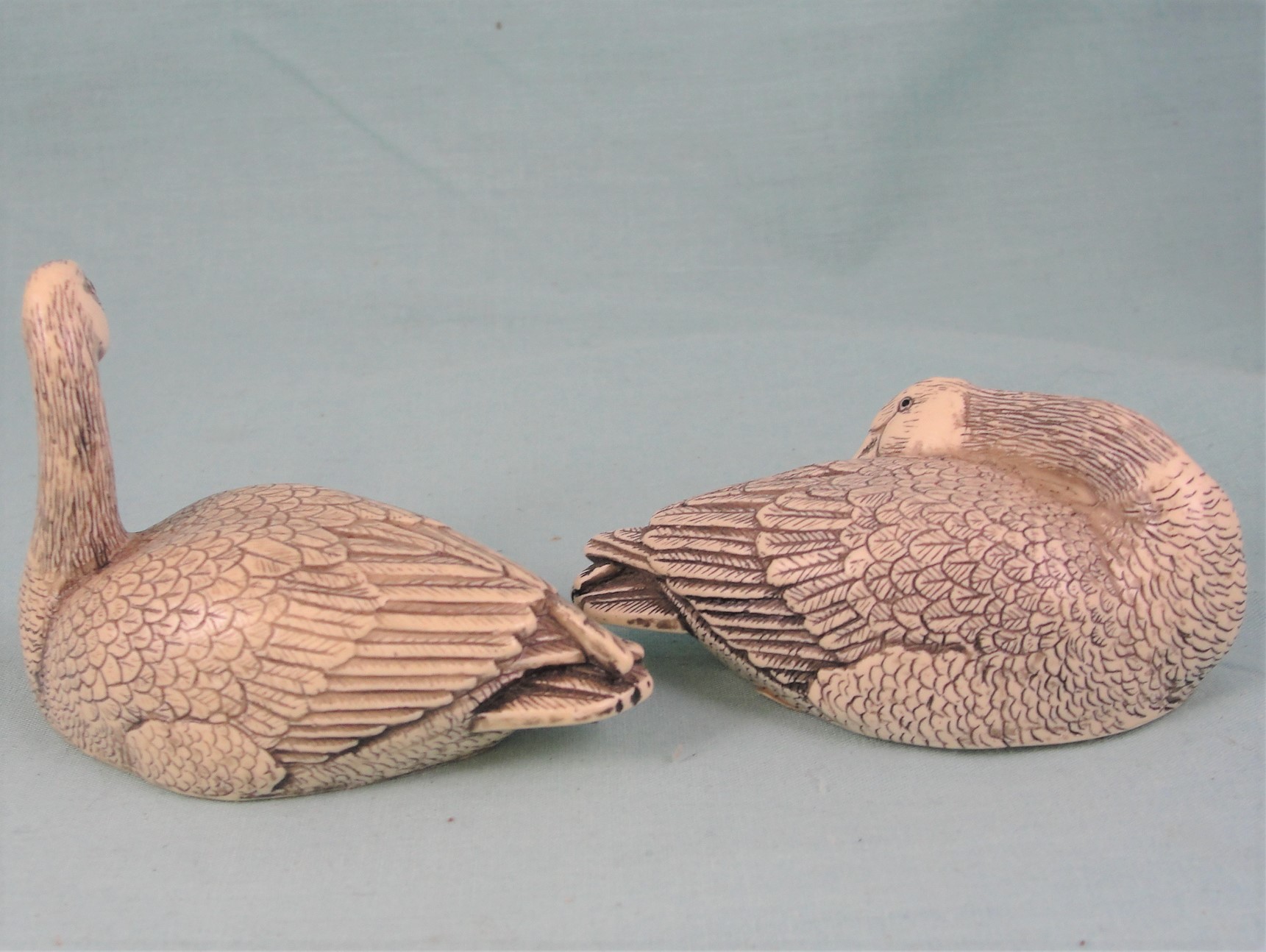 Canadian Ivory Colored Resin Canada Goose Pair