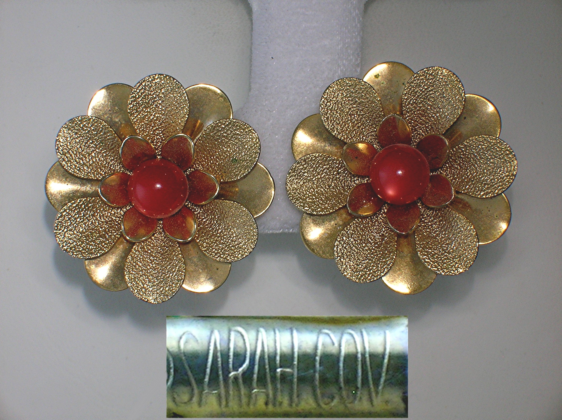 SARAH COVENTRY Goldtone Flower Clip Earrings