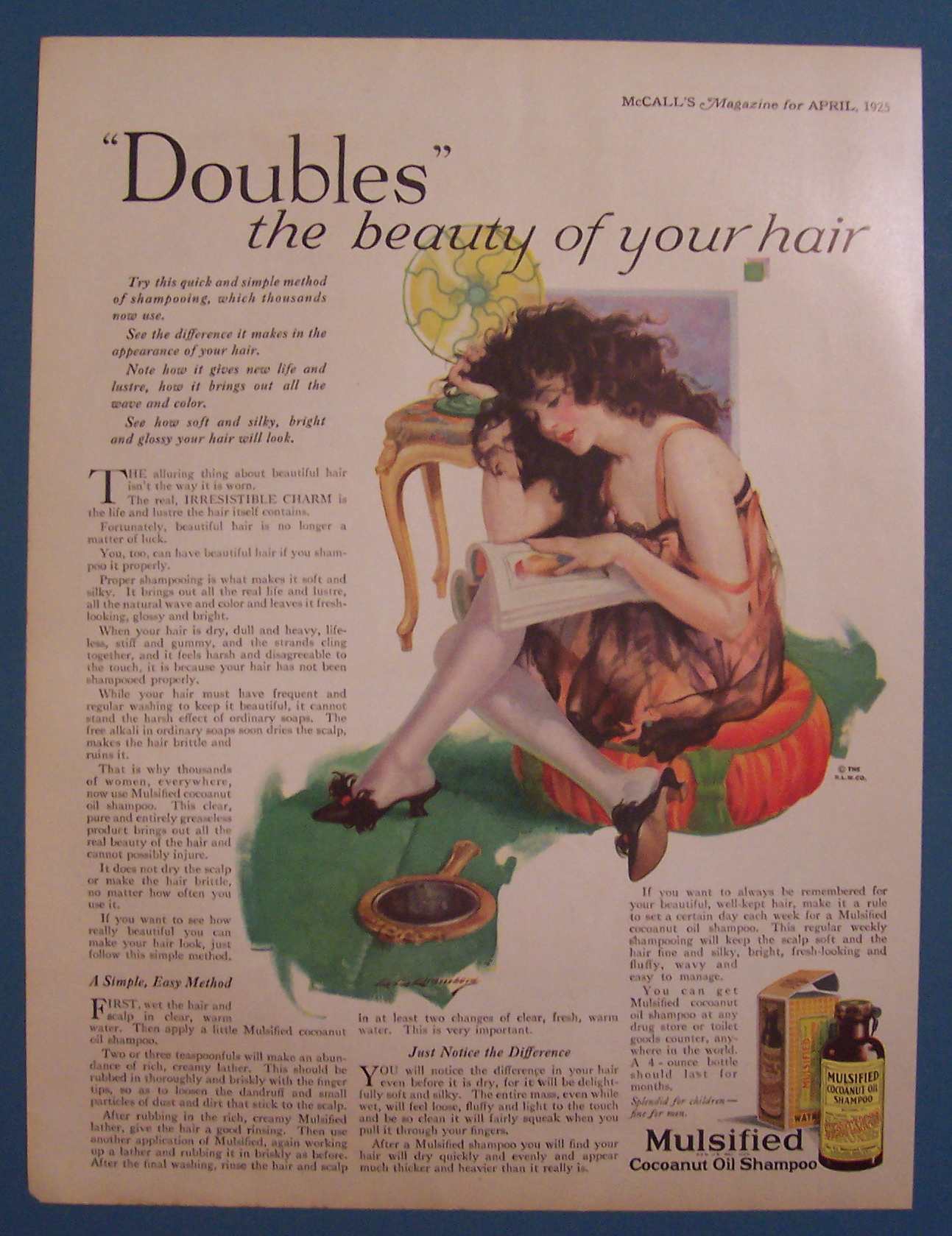 1925 Mulsified Cocoanut Oil Shampoo with Woman