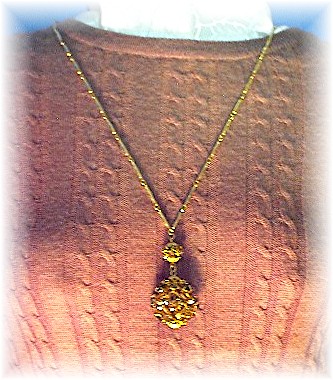 Necklace Claw Set Amber Crystals Rhinestone Ball Pendan