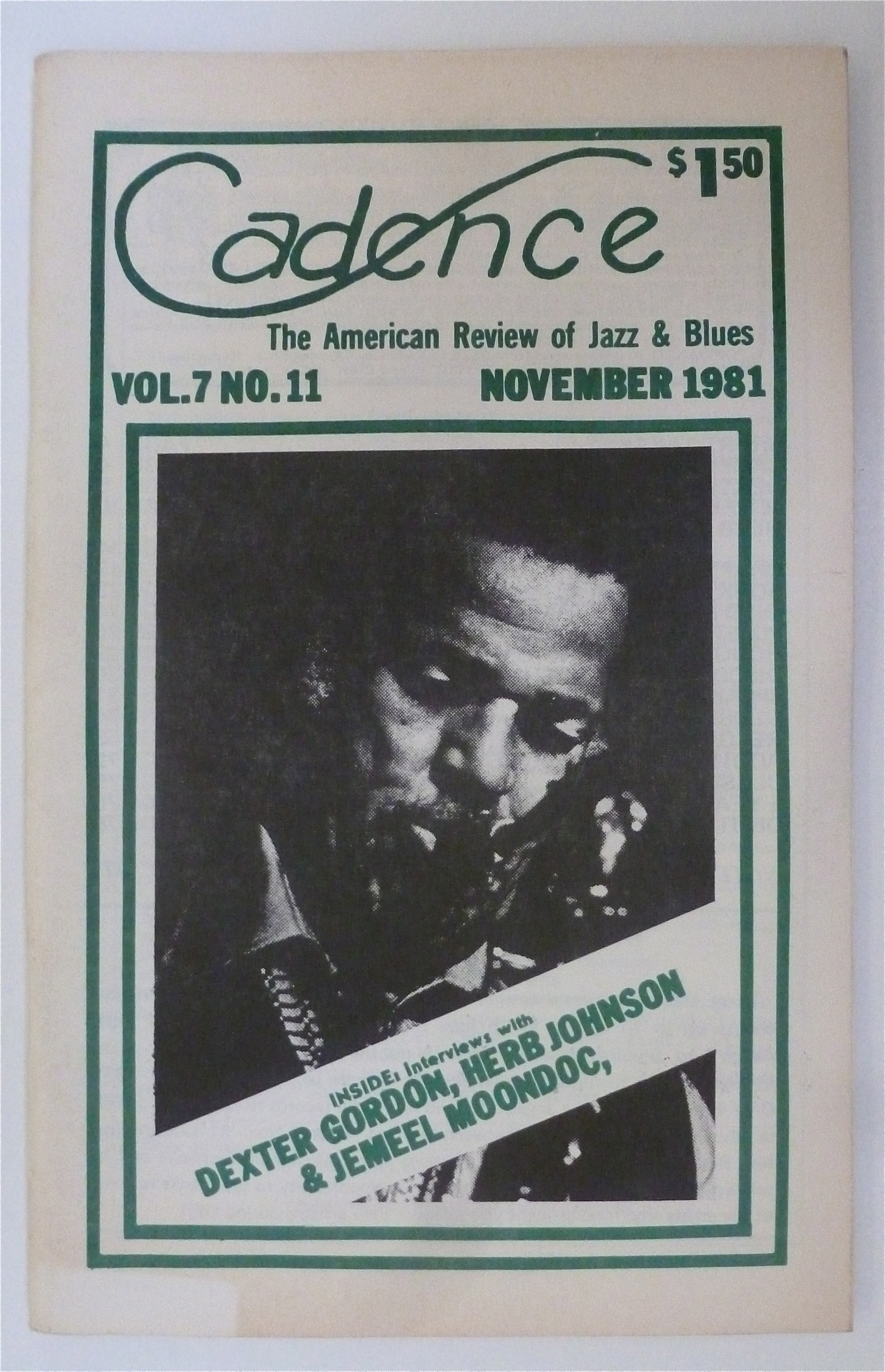 Cadence Magazine November 1981 Dexter Gordon
