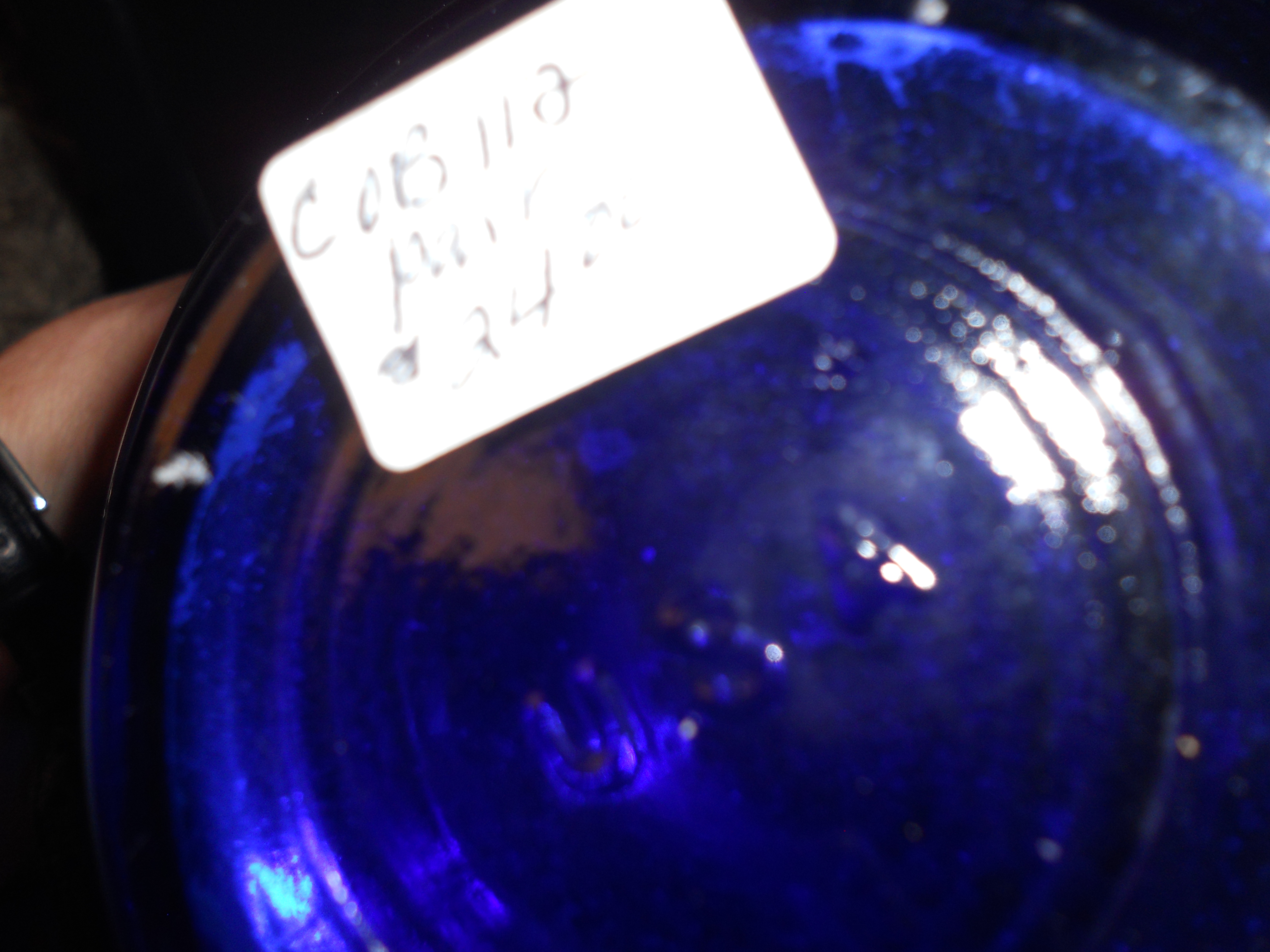 Cobalt Blue Glass Vases Pair Bee Hive USA