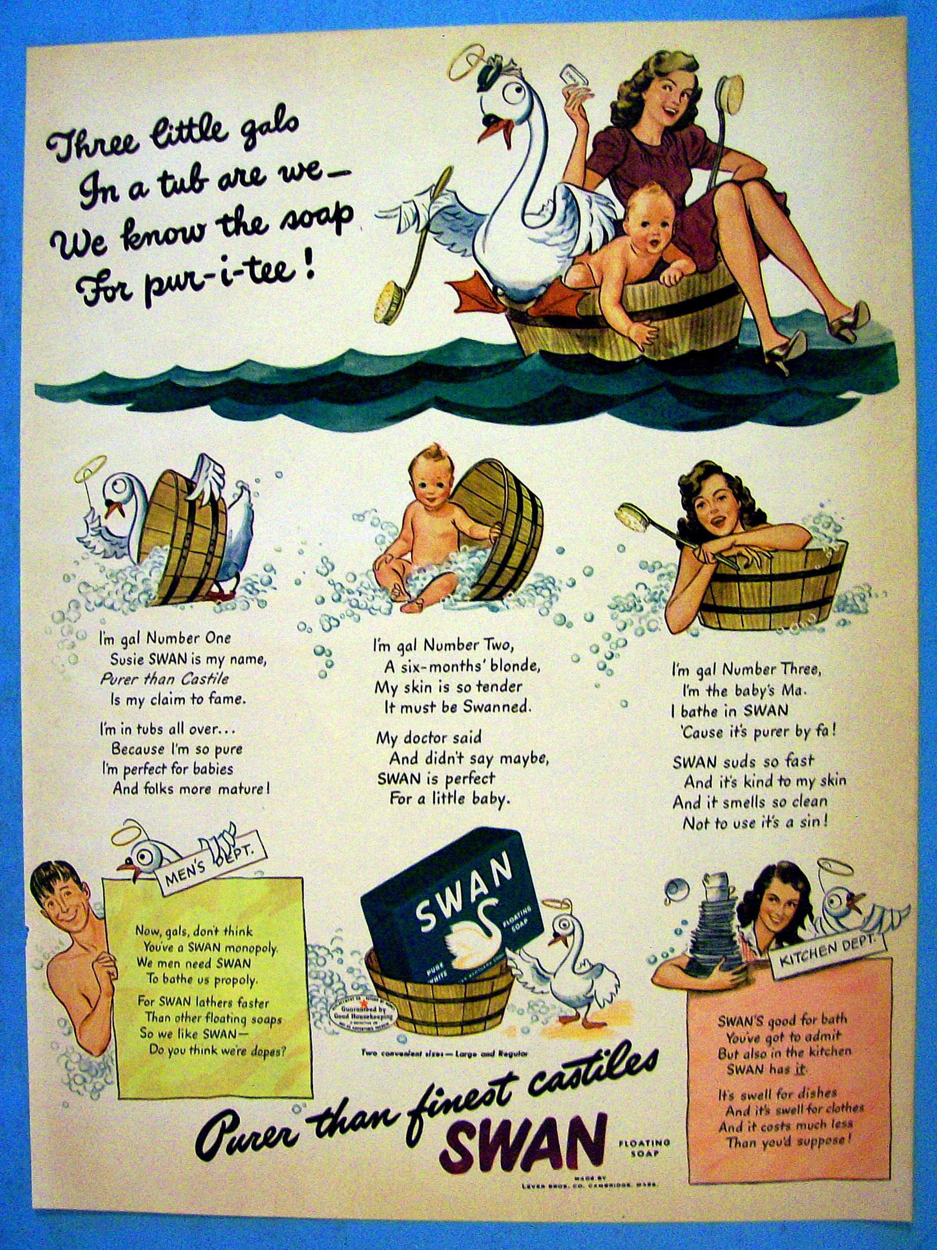 1943 Swan Soap w/ 3 Little Gals