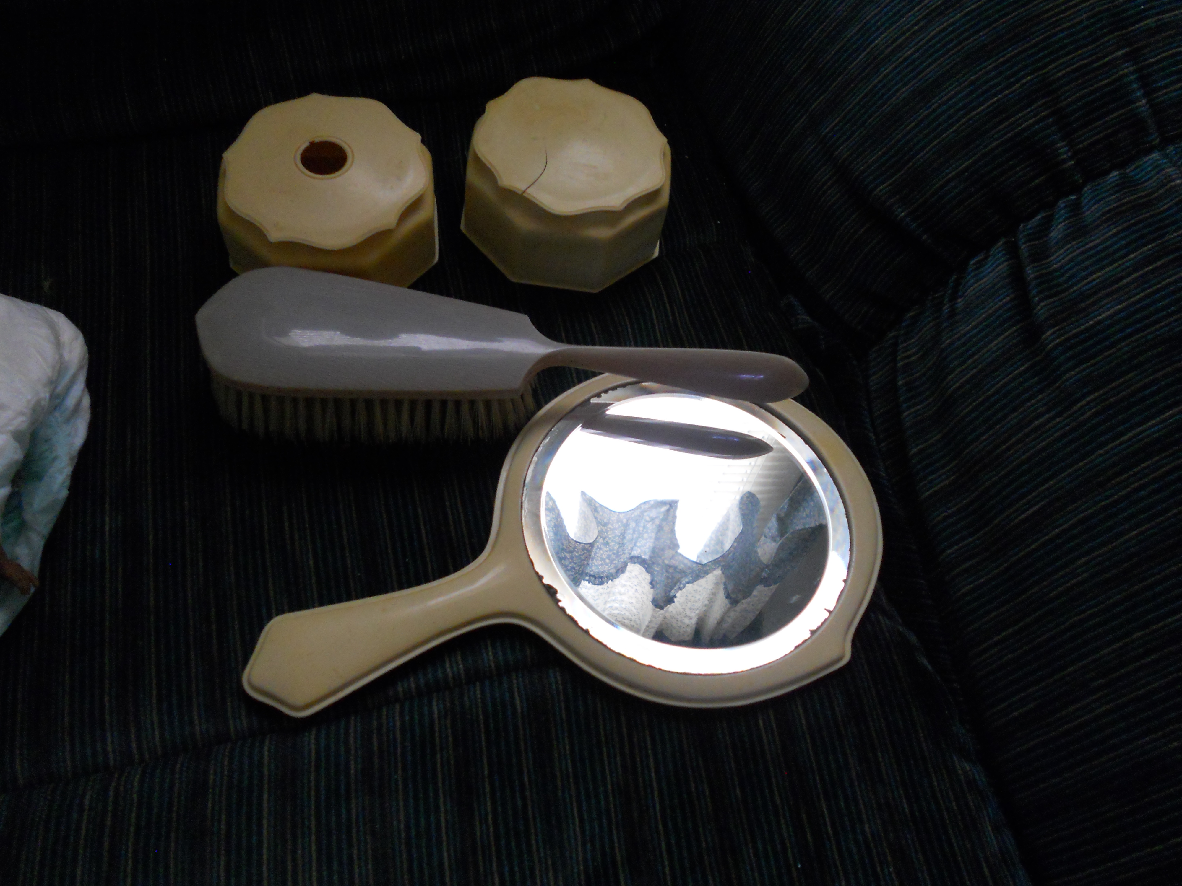 Celluloid Vanity Dresser Set 5 Piece lot