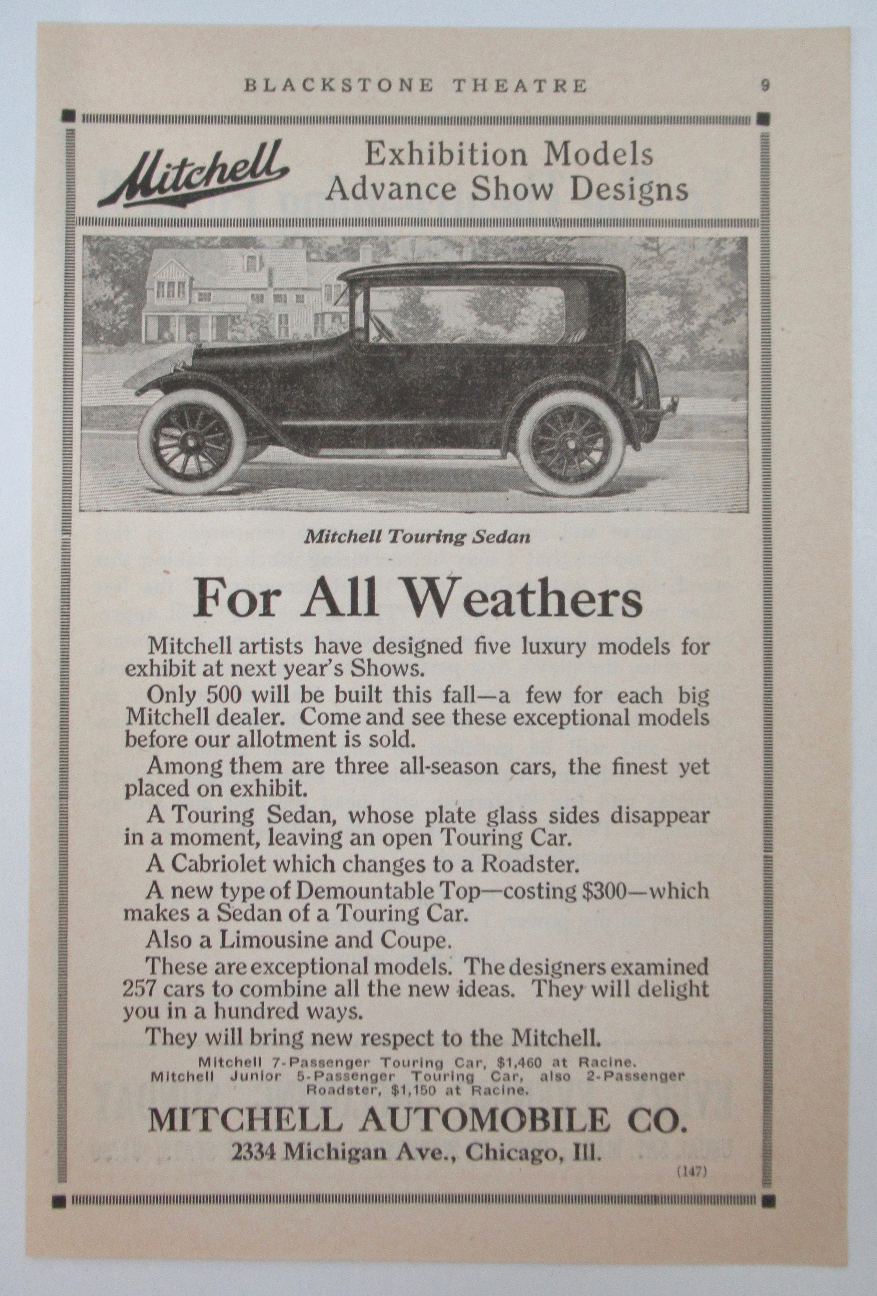 1917 Mitchell Automobile with Mitchell Touring Sedan