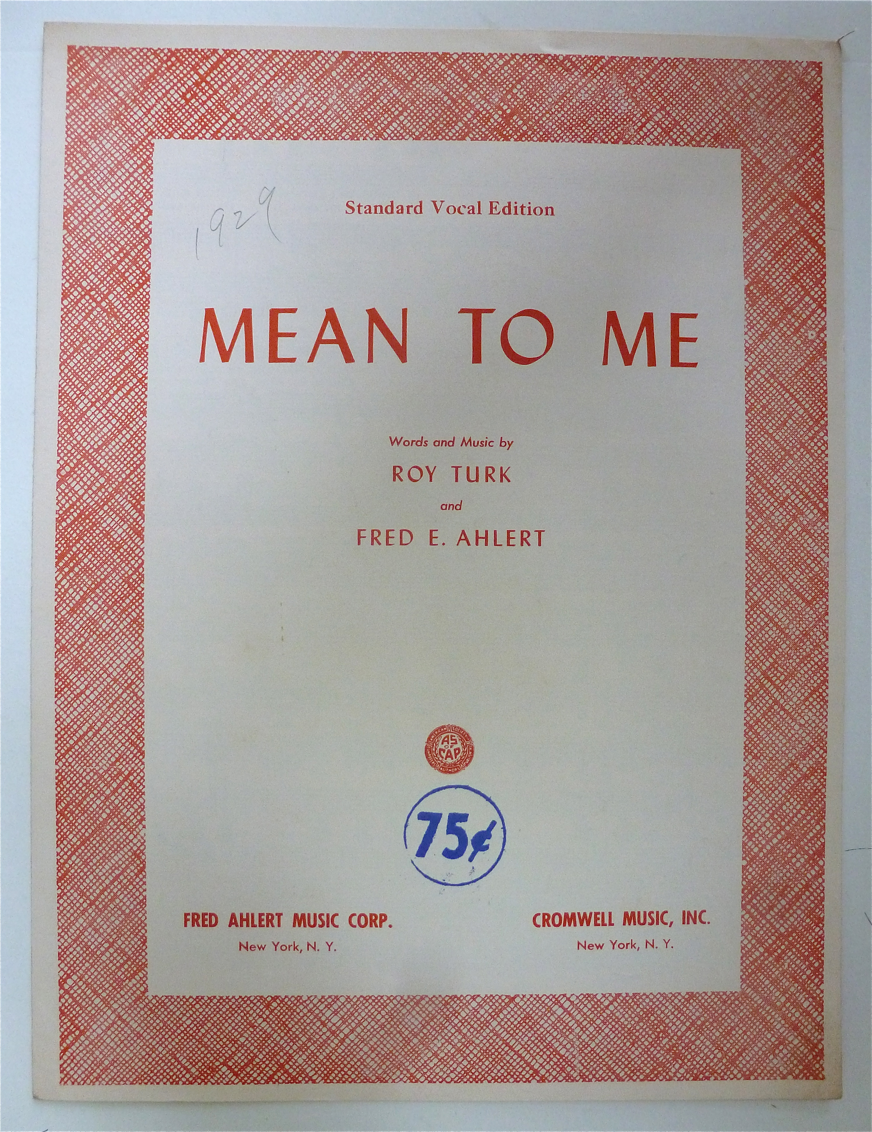 Sheet Music For 1957 Mean To Me