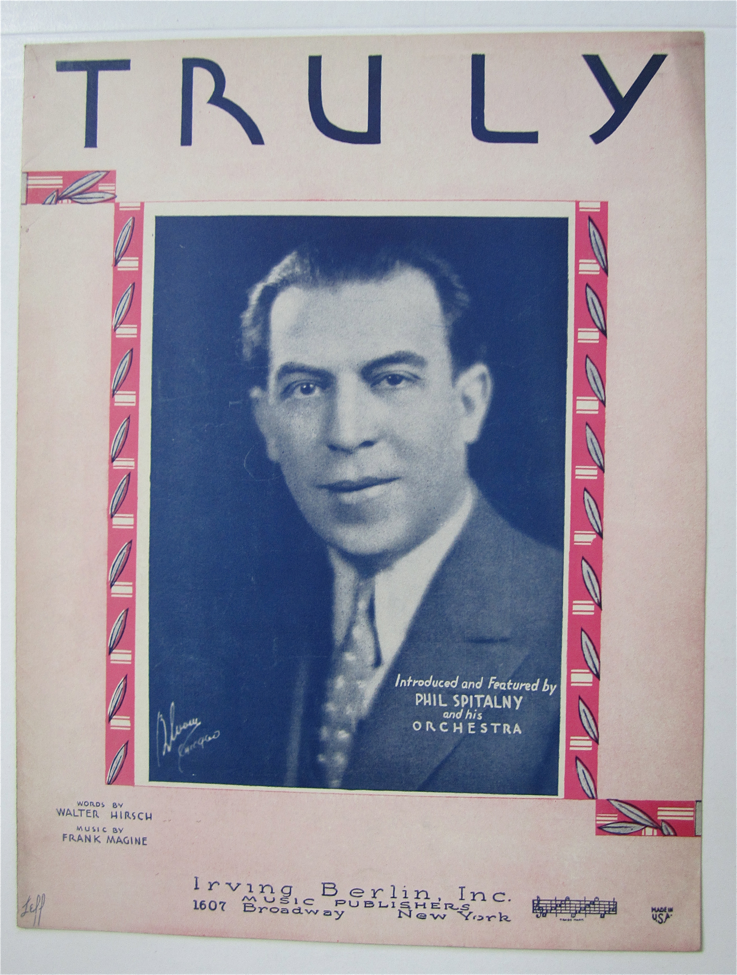 Sheet Music 1930 Truly (Phil Spitalny Cover)