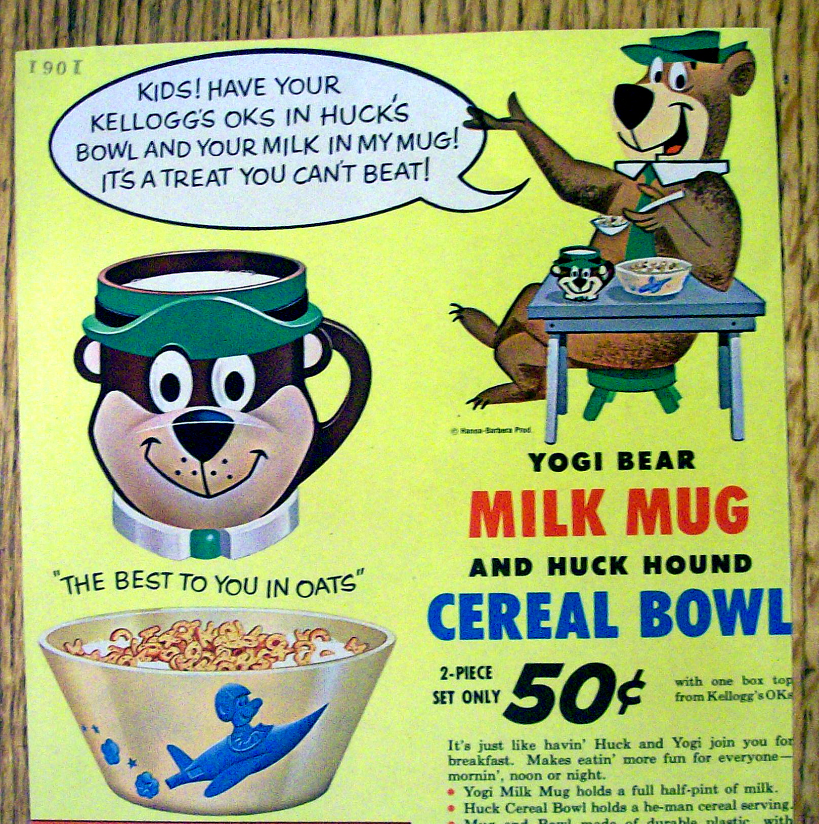 Vintage Ad: 1961 Kellogg's OK with Yogi Bear