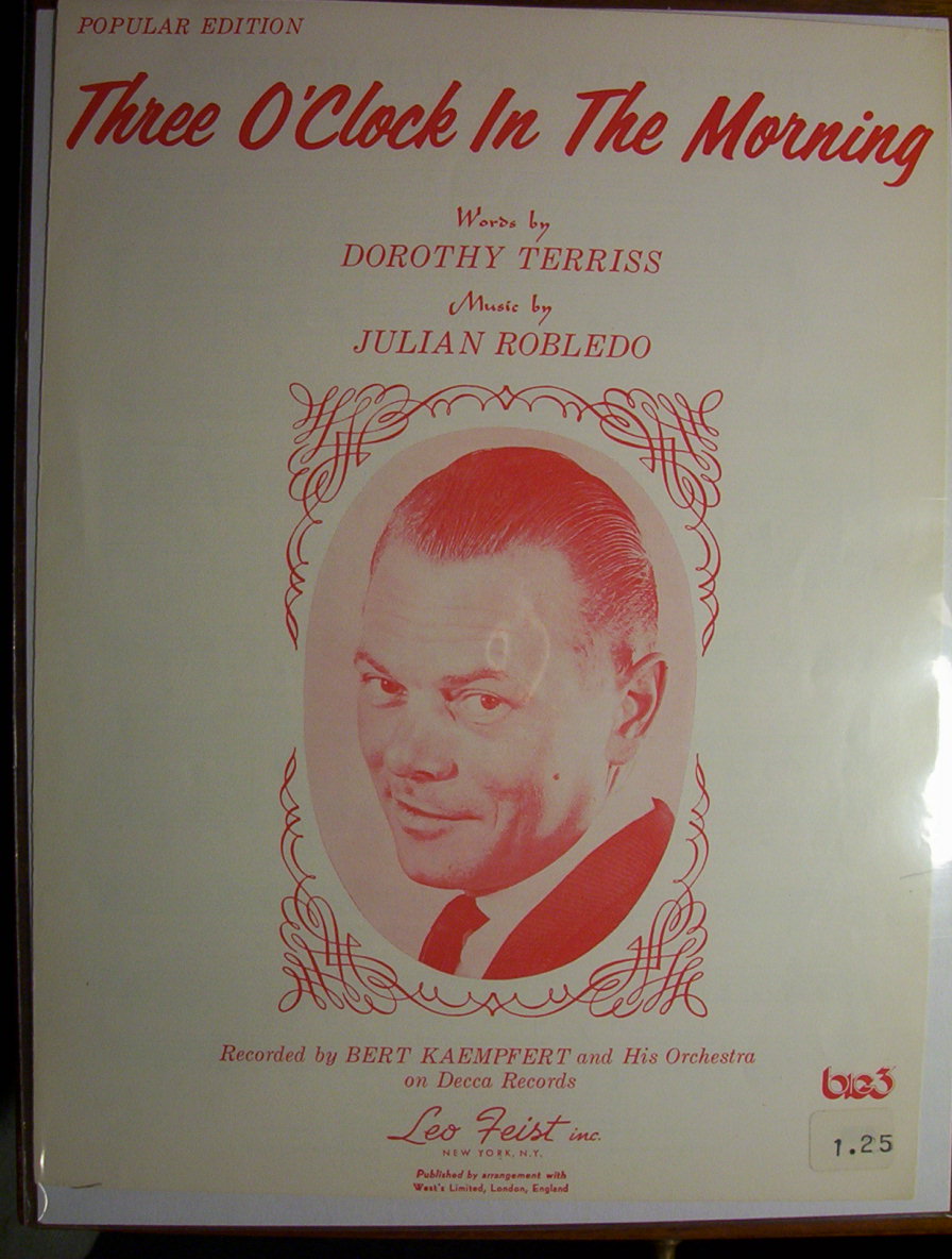 Sheet Music For 1965 Three O' Clock In The Morning