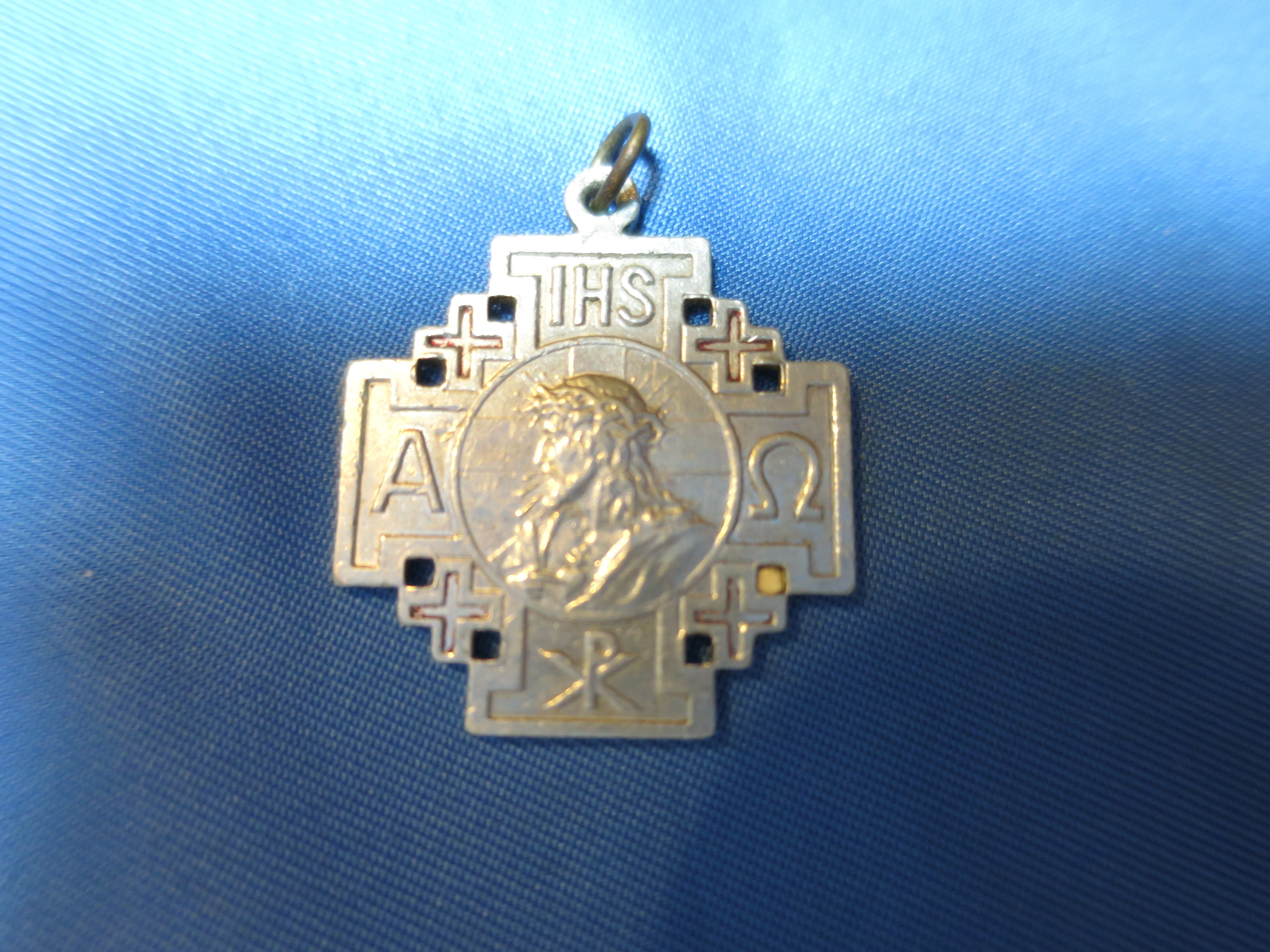 vintage medal IHS Jesus Mary Crusade