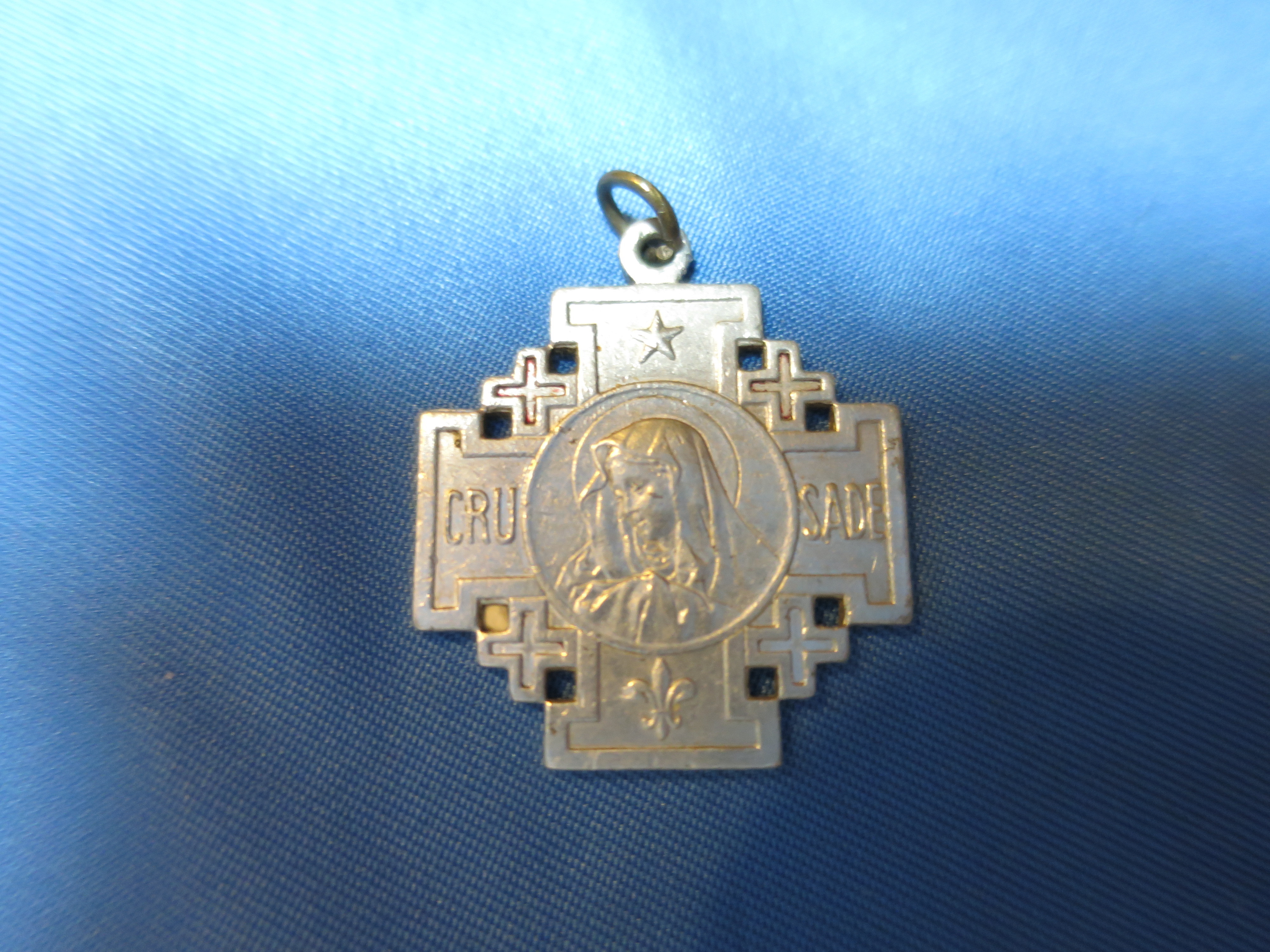vintage medal IHS Jesus Mary Crusade