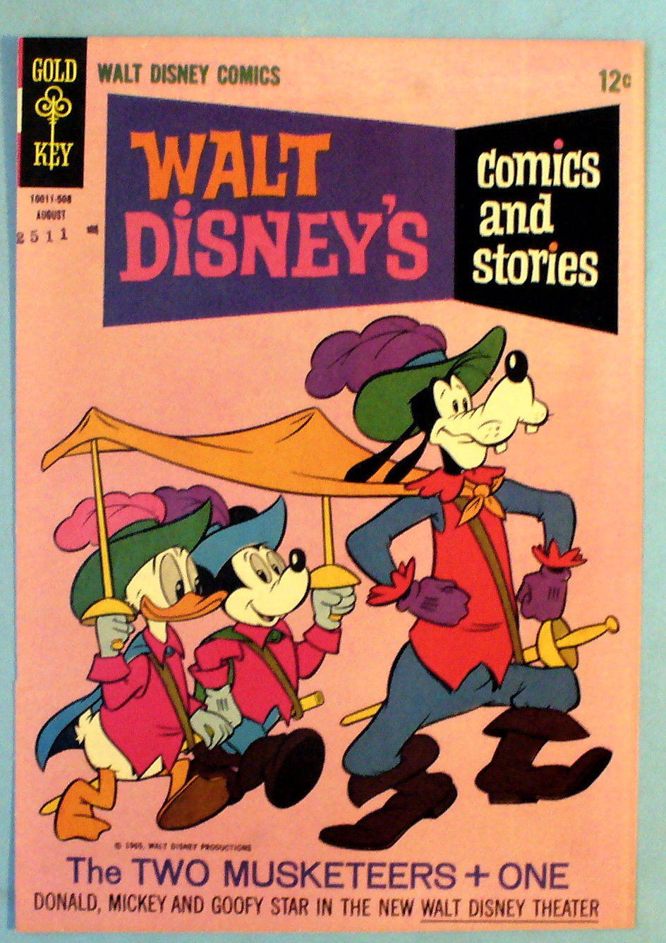 Walt Disney Comic Cover-August 1965-3 Musketeers