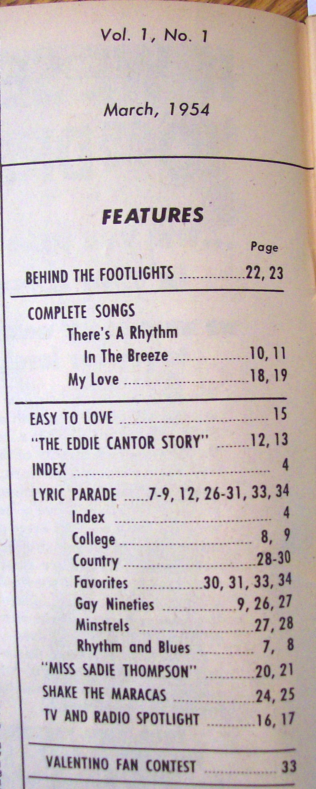 Song Fan Magazine  March 1954  Rita Hayworth