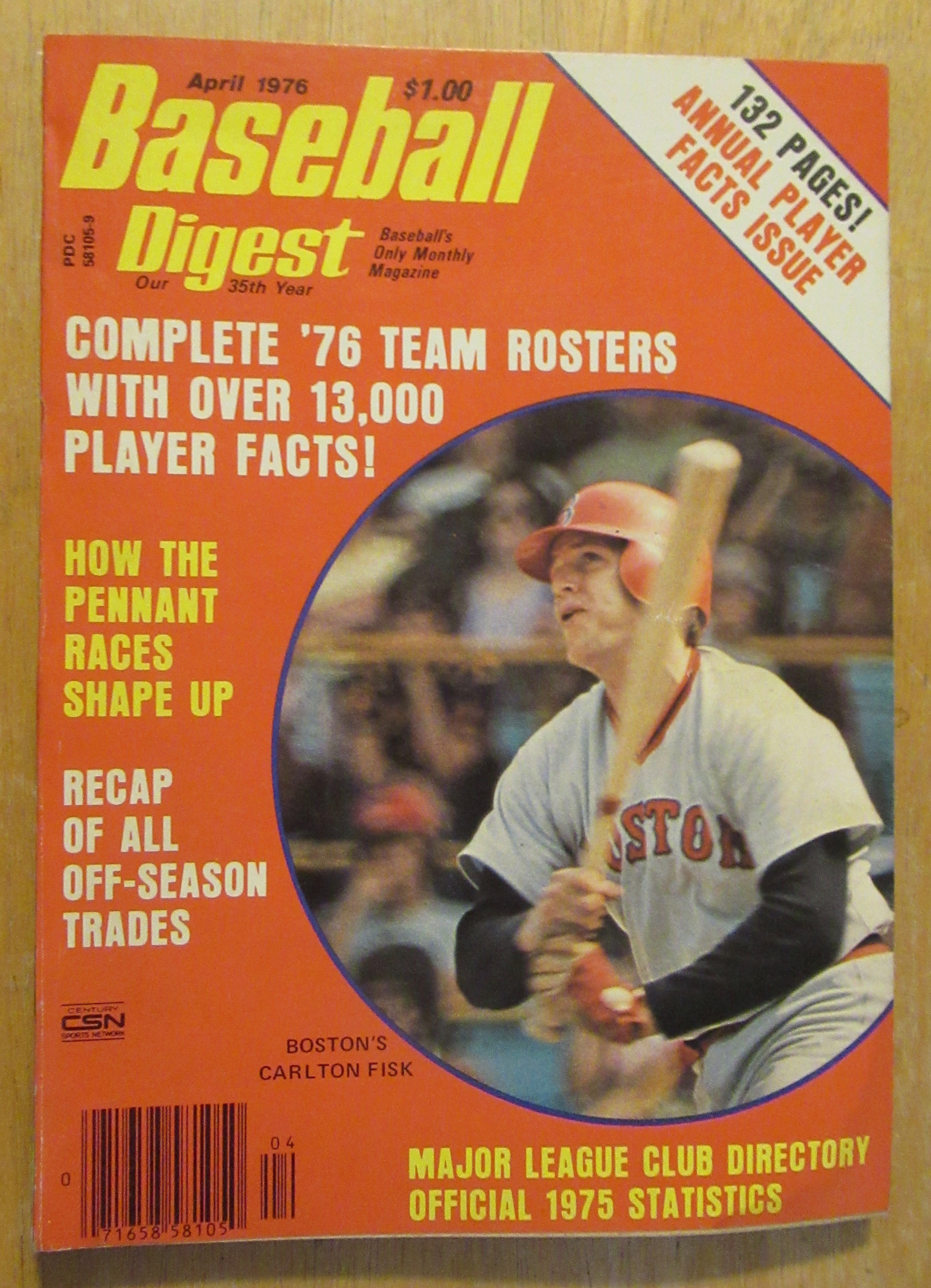Baseball Digest Magazine April 1976 Carlton Fisk