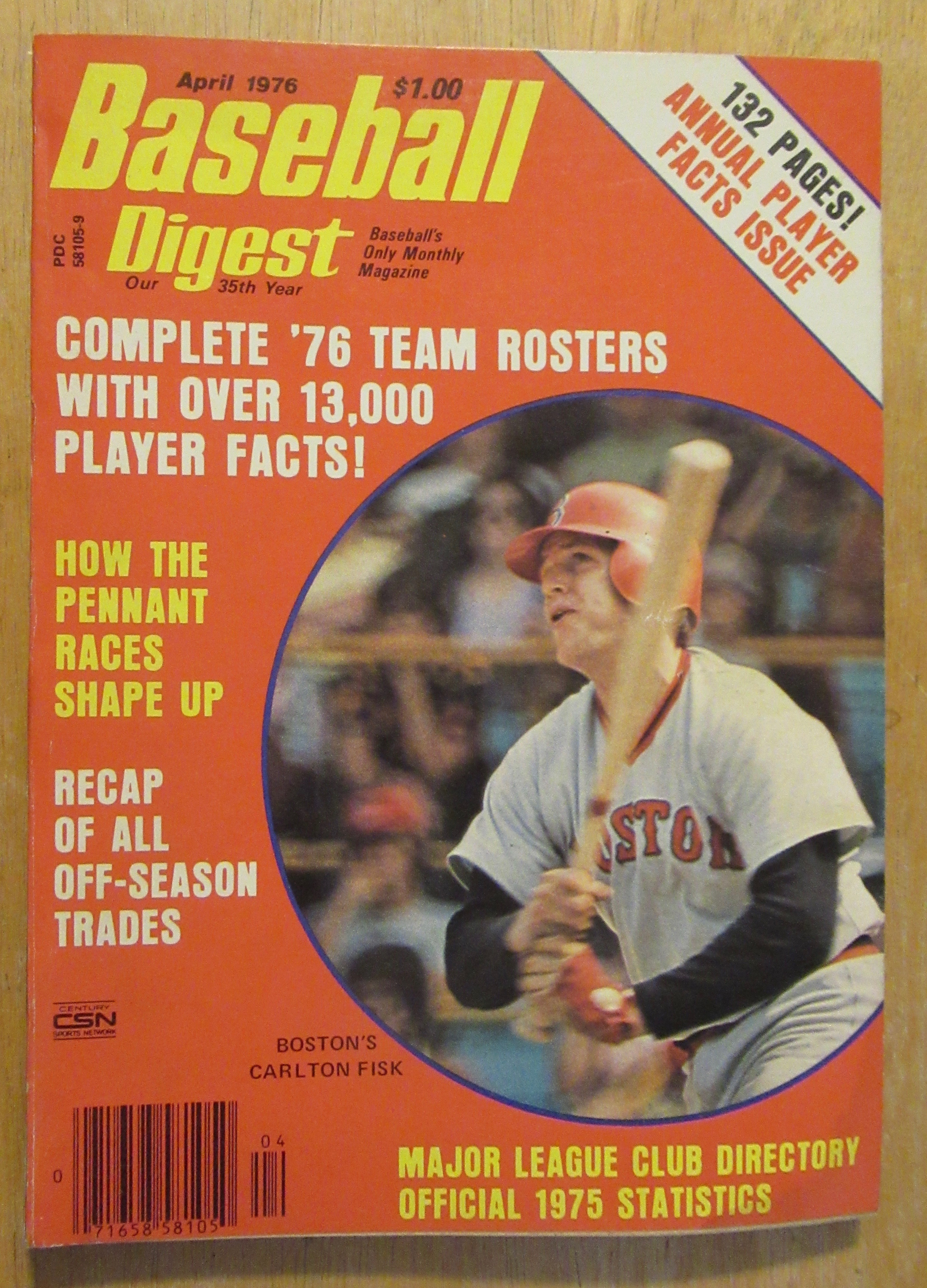 Baseball Digest Magazine April 1976 Carlton Fisk