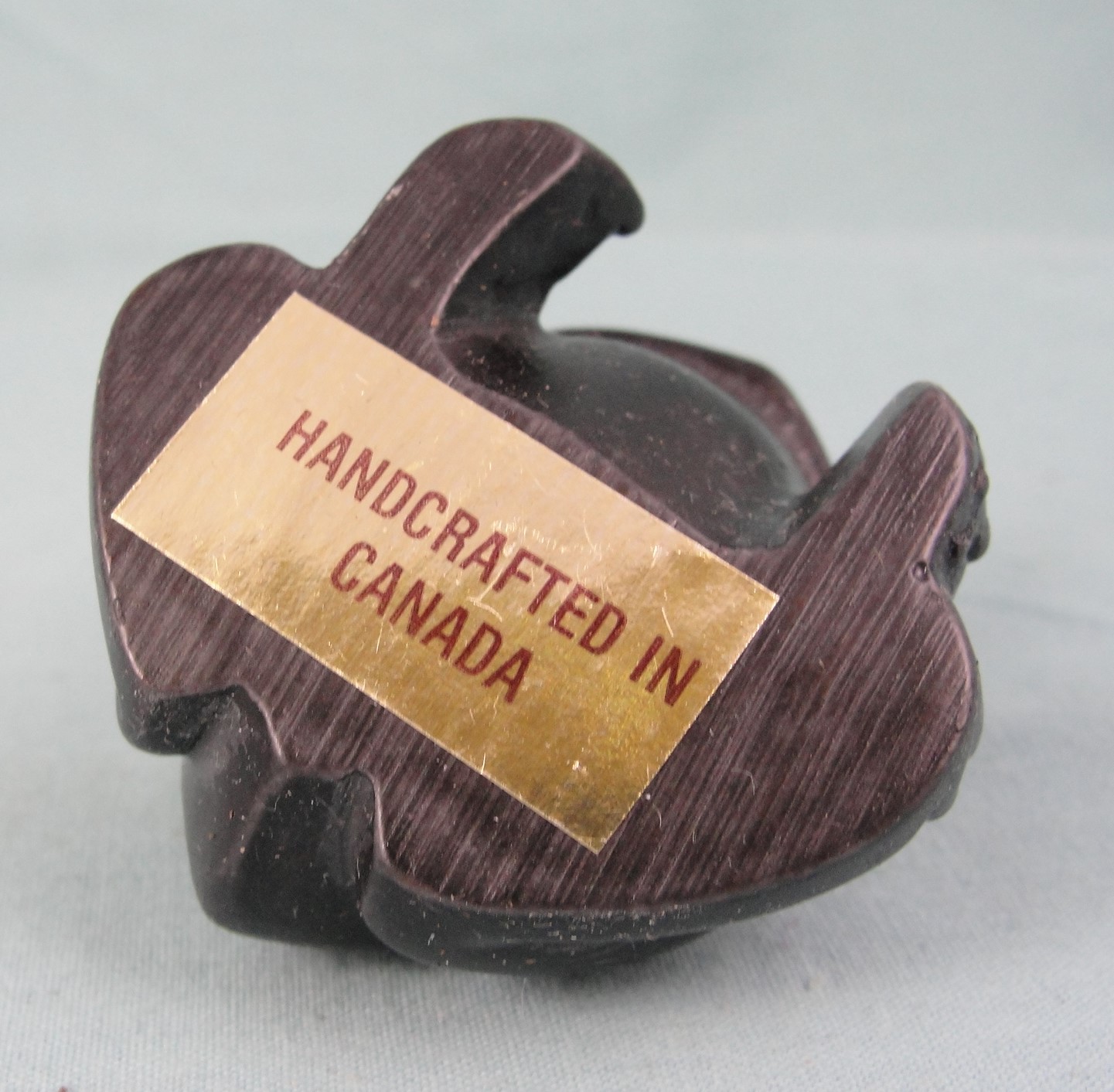 Canadian Hand Crafted Carved Black Resin Frog