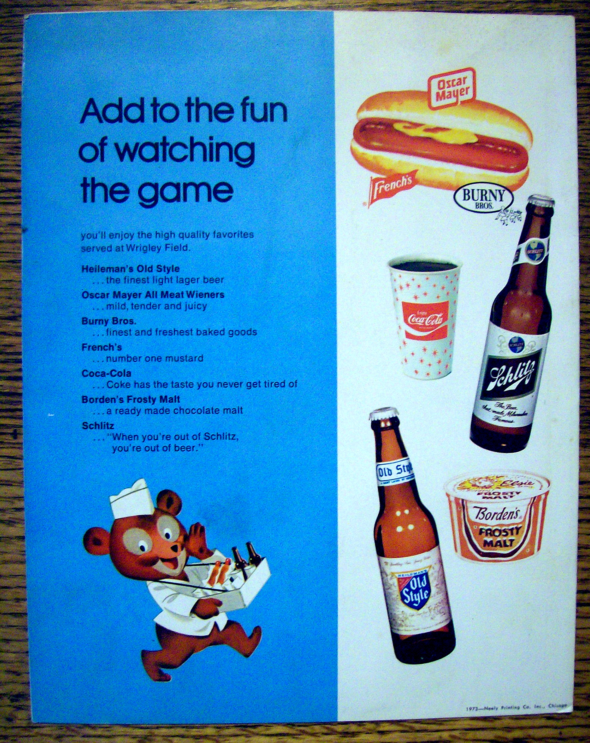 Chicago Cubs vs. Montreal Expos Scorecard April 1973