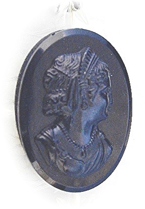 Bakelite and Lucite Double Side Cameo Pendant