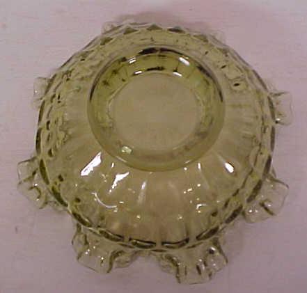 Fenton Bowl Ruffled Light Green 8 inch