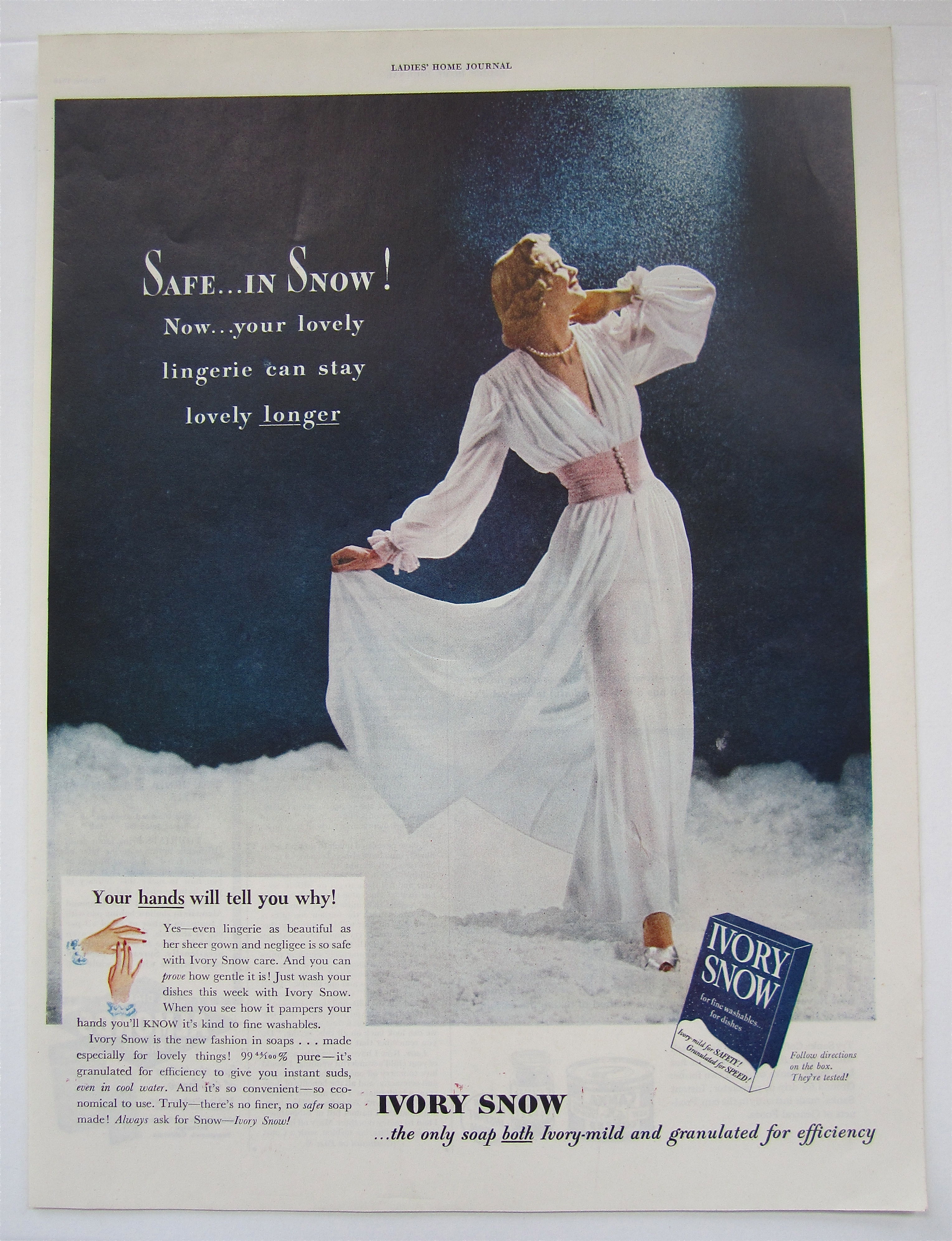1948 Ivory Snow with Lovely Woman in White