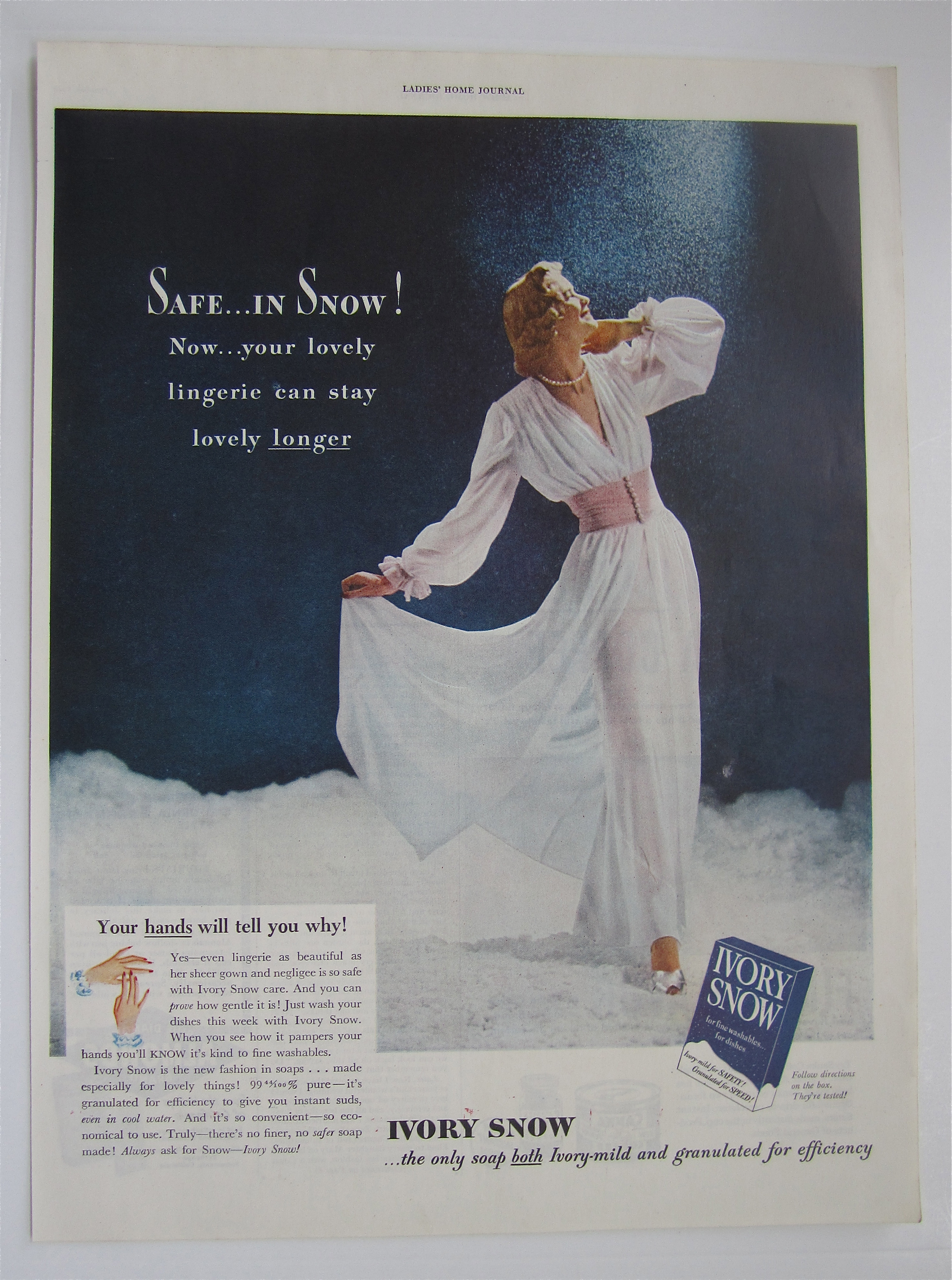 1948 Ivory Snow with Lovely Woman in White